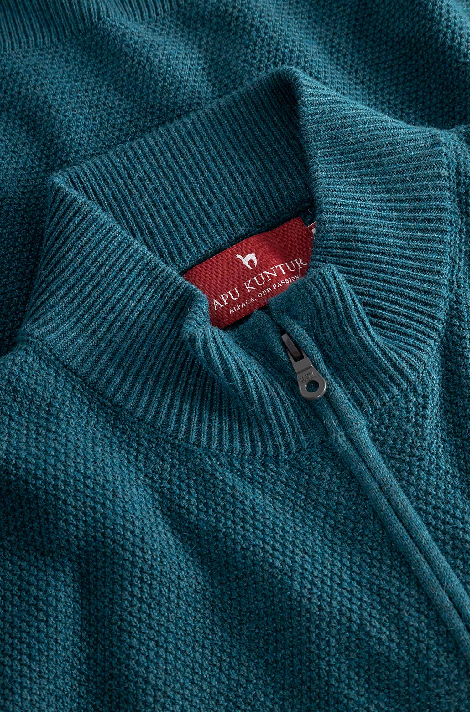 Strickjacke ALAYO mit Zipper aus Baby-Alpaka-Baumwoll-Mix