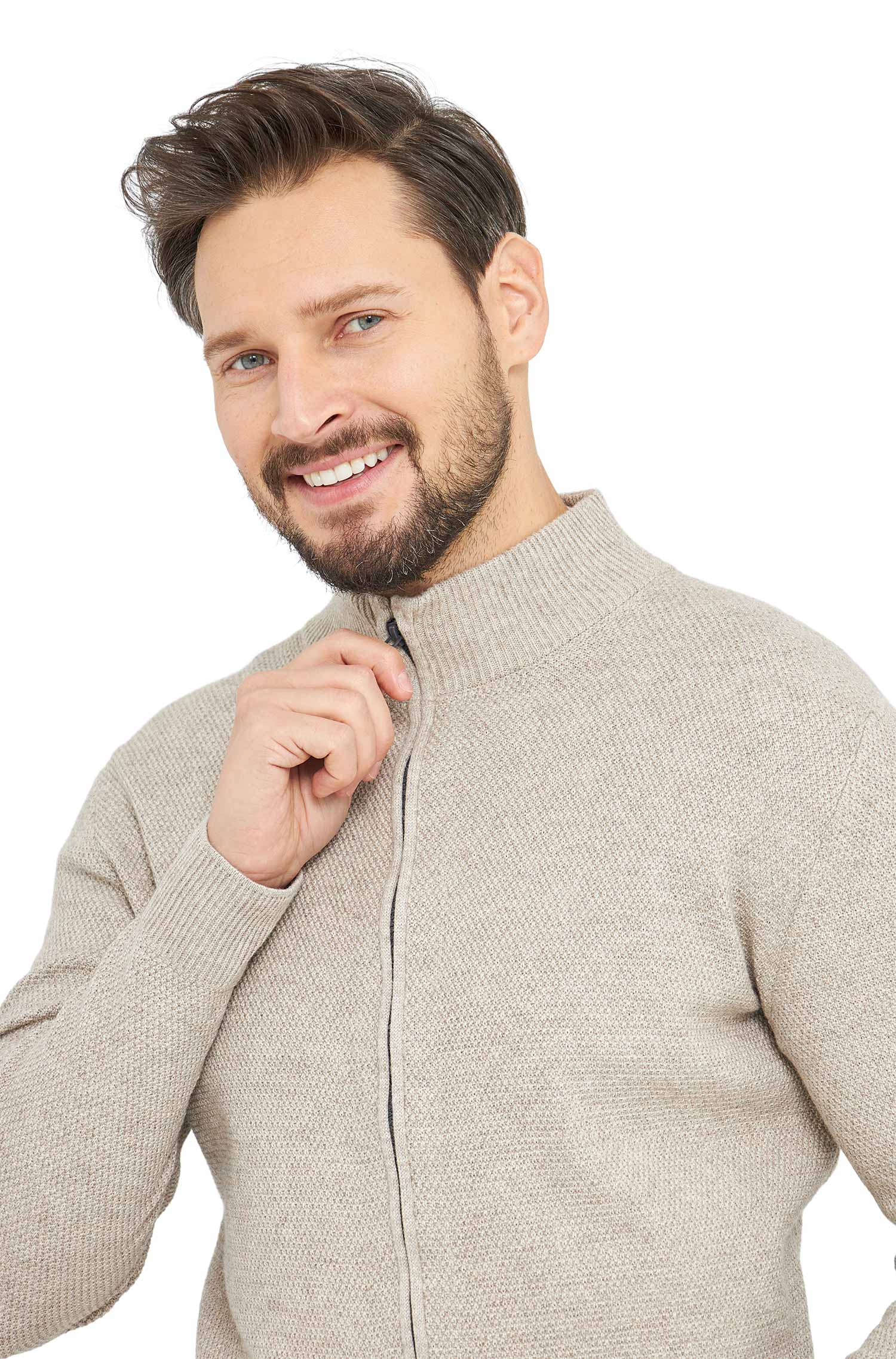 Strickjacke ALAYO mit Zipper aus Baby-Alpaka-Baumwoll-Mix