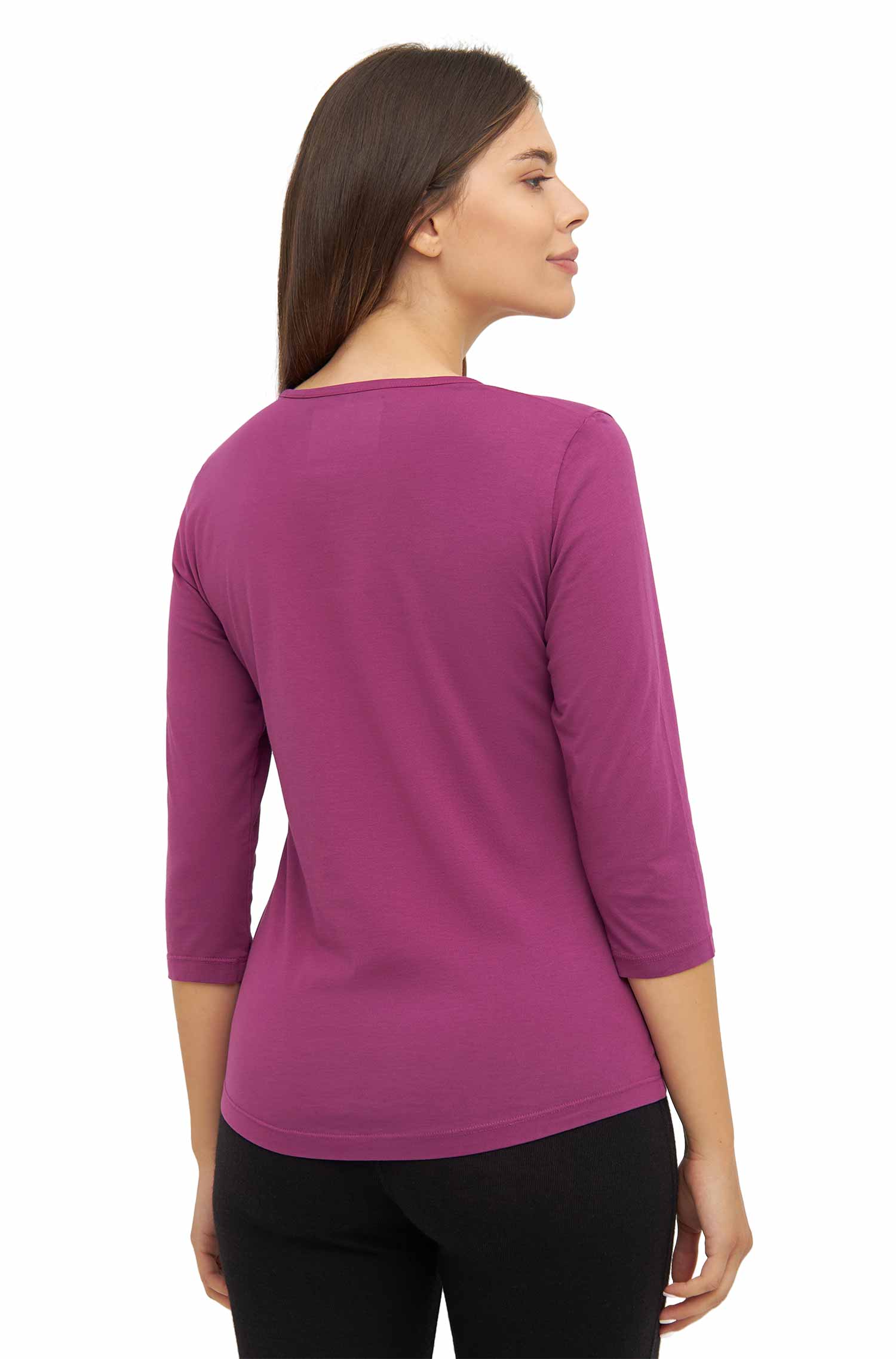 T-Shirt mit 3/4 Arm aus 100% Bio-Pima-Baumwolle