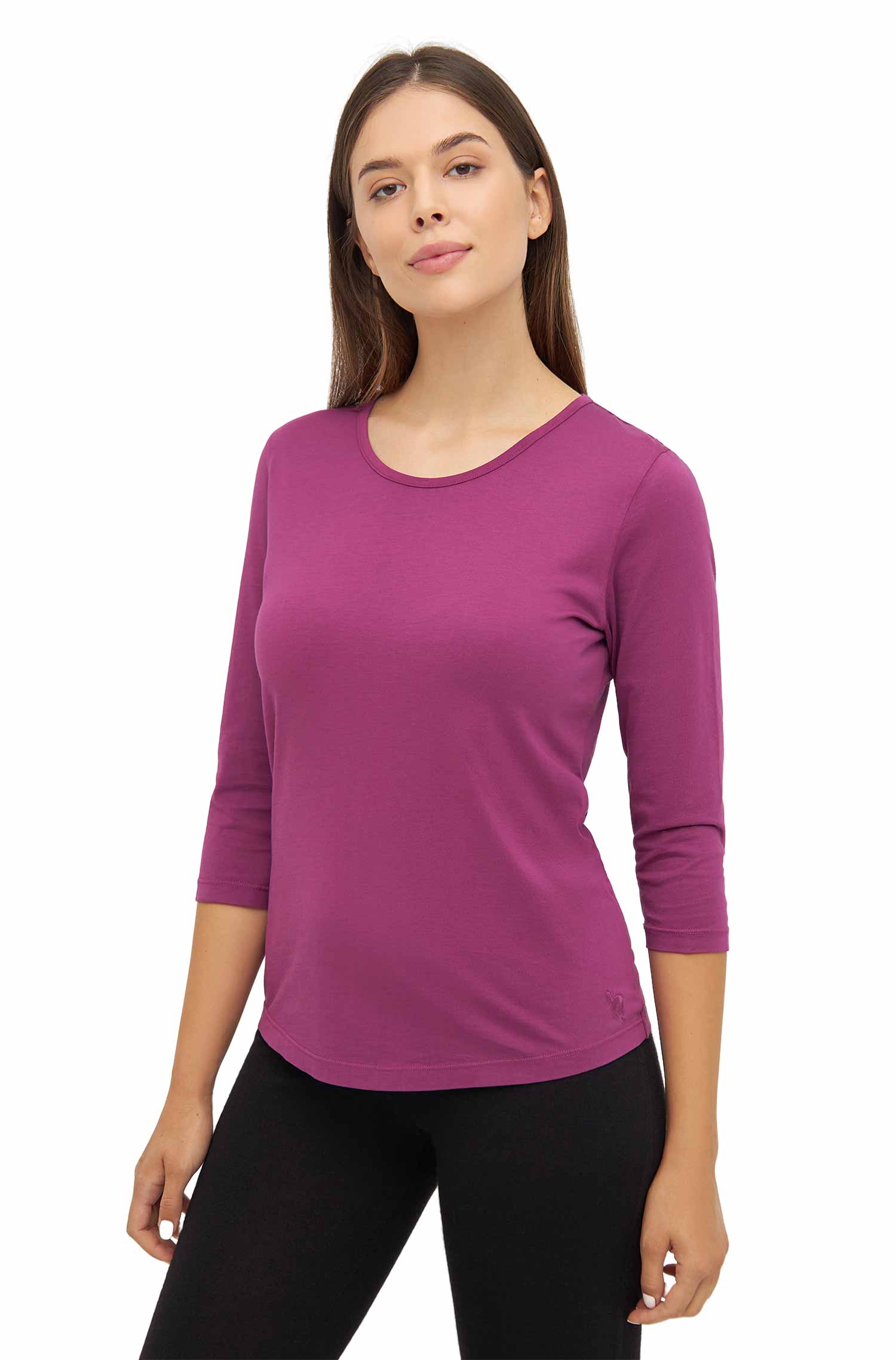 T-Shirt mit 3/4 Arm aus 100% Bio-Pima-Baumwolle