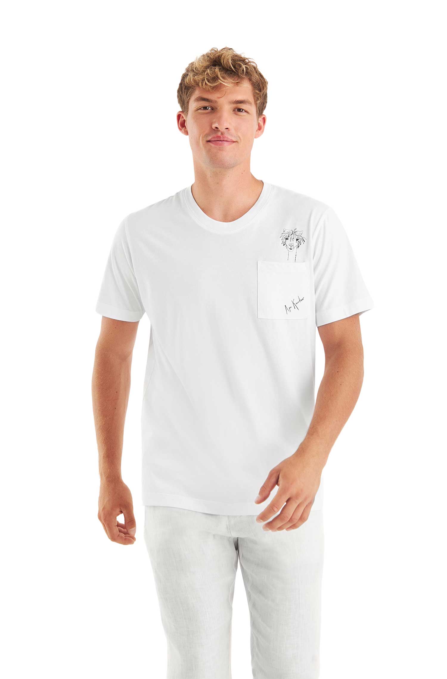 T-Shirt RASSI mit Alpaka-Print und Tasche