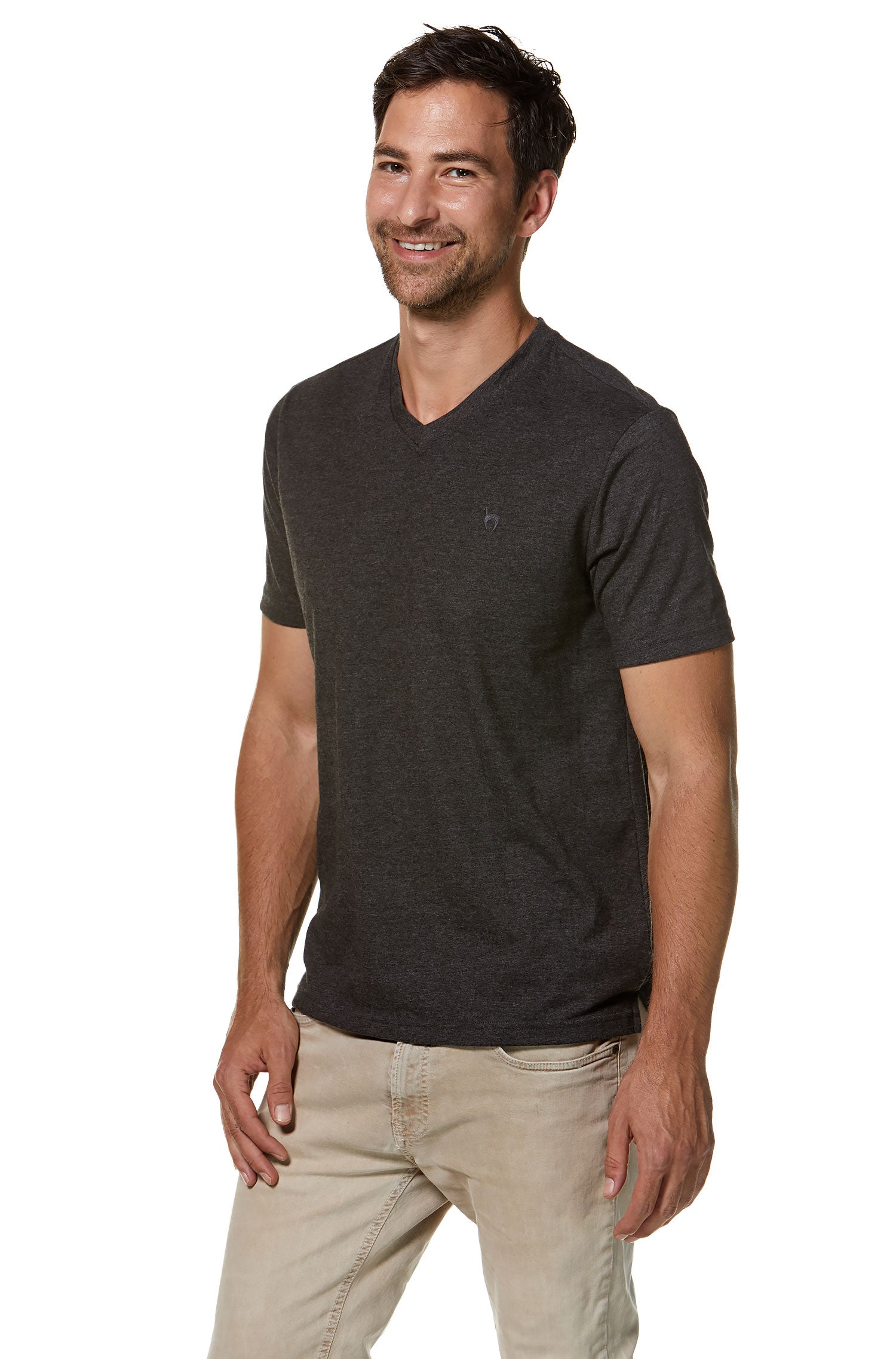 T-Shirt V-NECK aus Royal Alpaka-Baumwoll-Mix