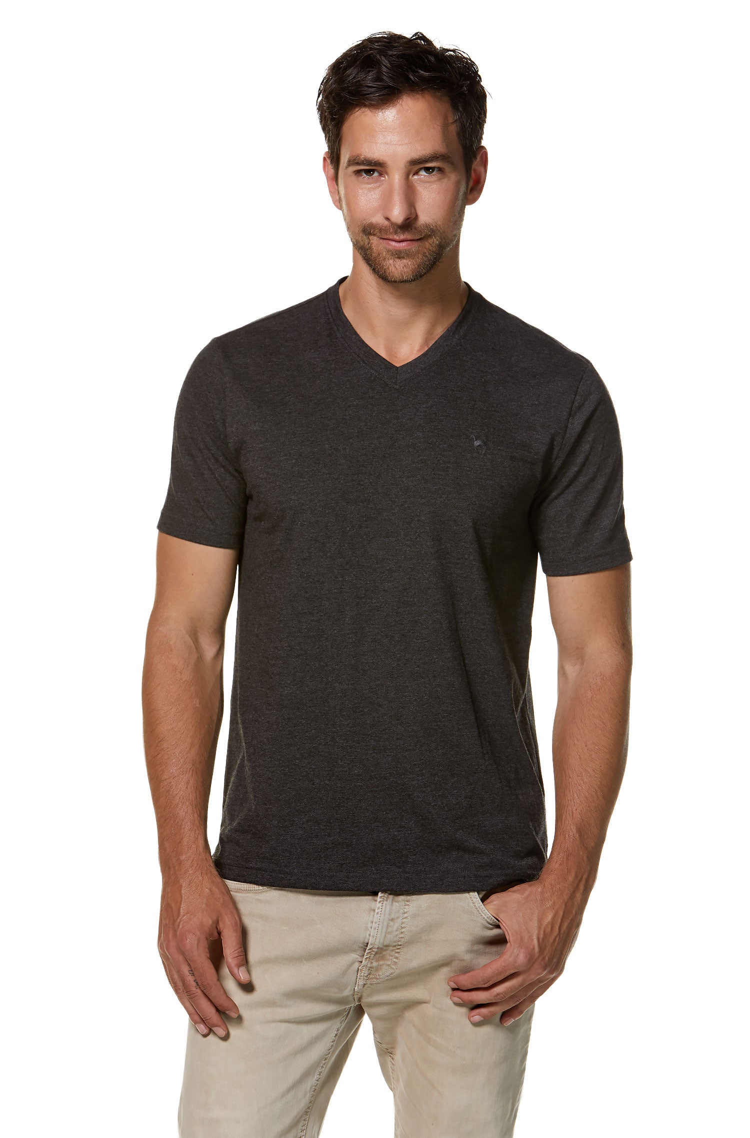 T-Shirt V-NECK aus Royal Alpaka-Baumwoll-Mix