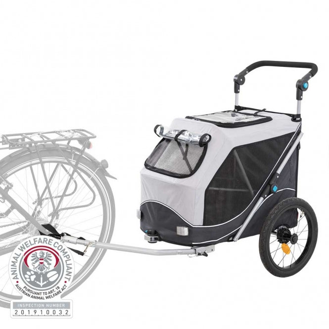 Trixie Fahrrad-Anhänger für Hunde - grau/schwarz