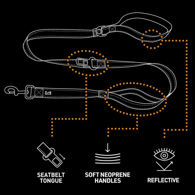 Duvoplus EXPLOR Ultimate Fit On-The-Road-Leine Safety - Silver Reflective - 130cm