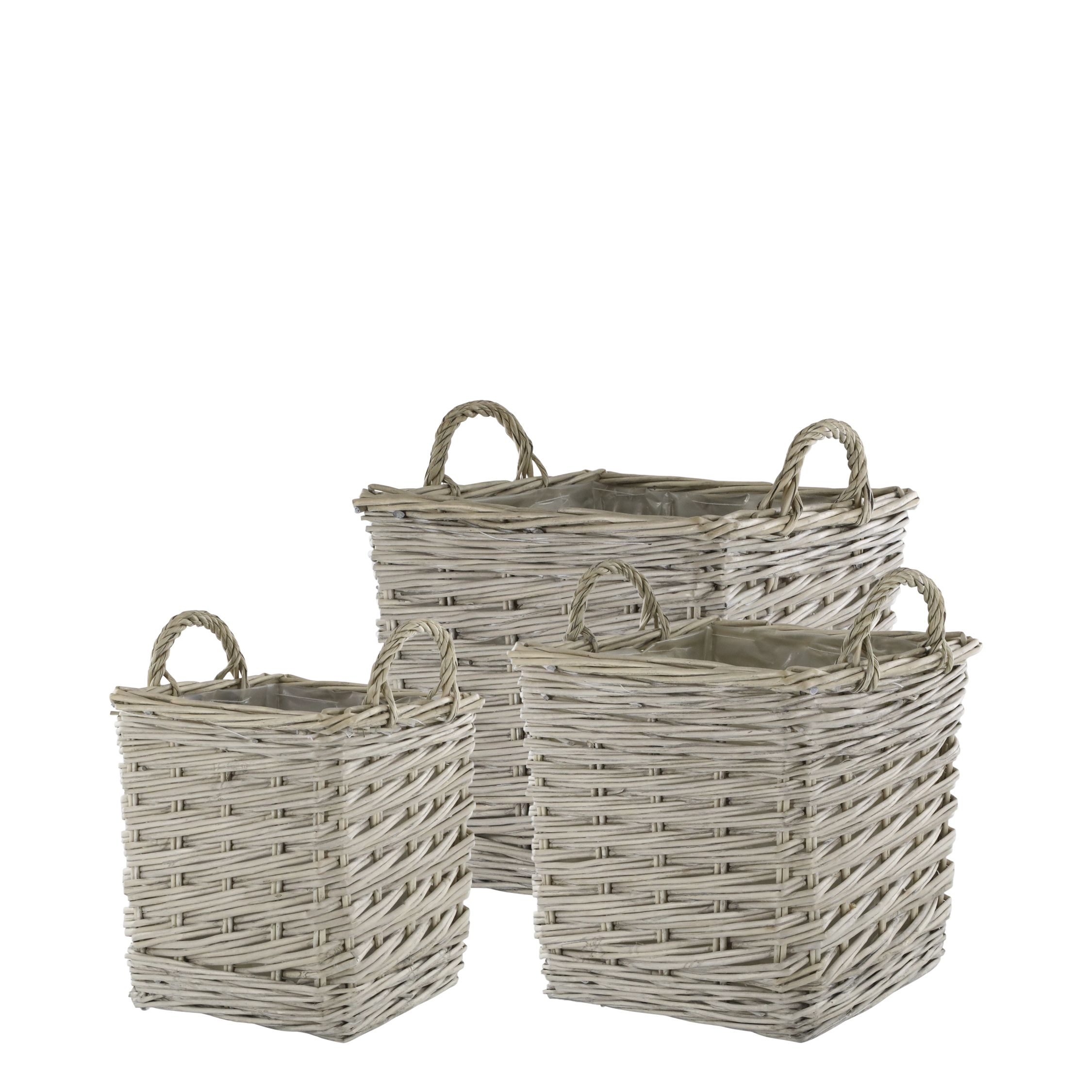 Übertöpfe aus Weide, 3er-Set, natur
