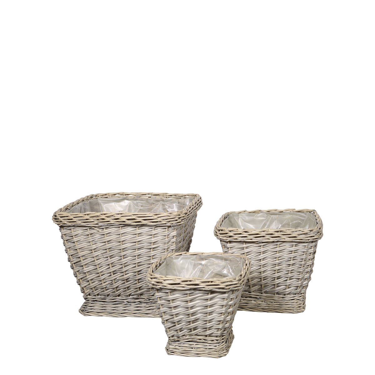 Übertöpfe aus Weide, 3er-Set, natur, 3 Größen