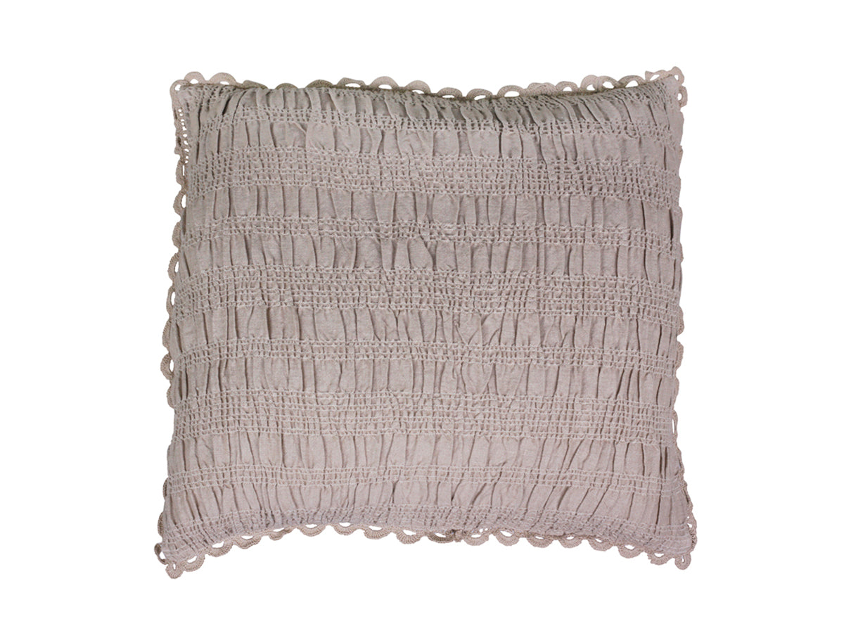 Cushion w. lace edge L45/W45 cm linen