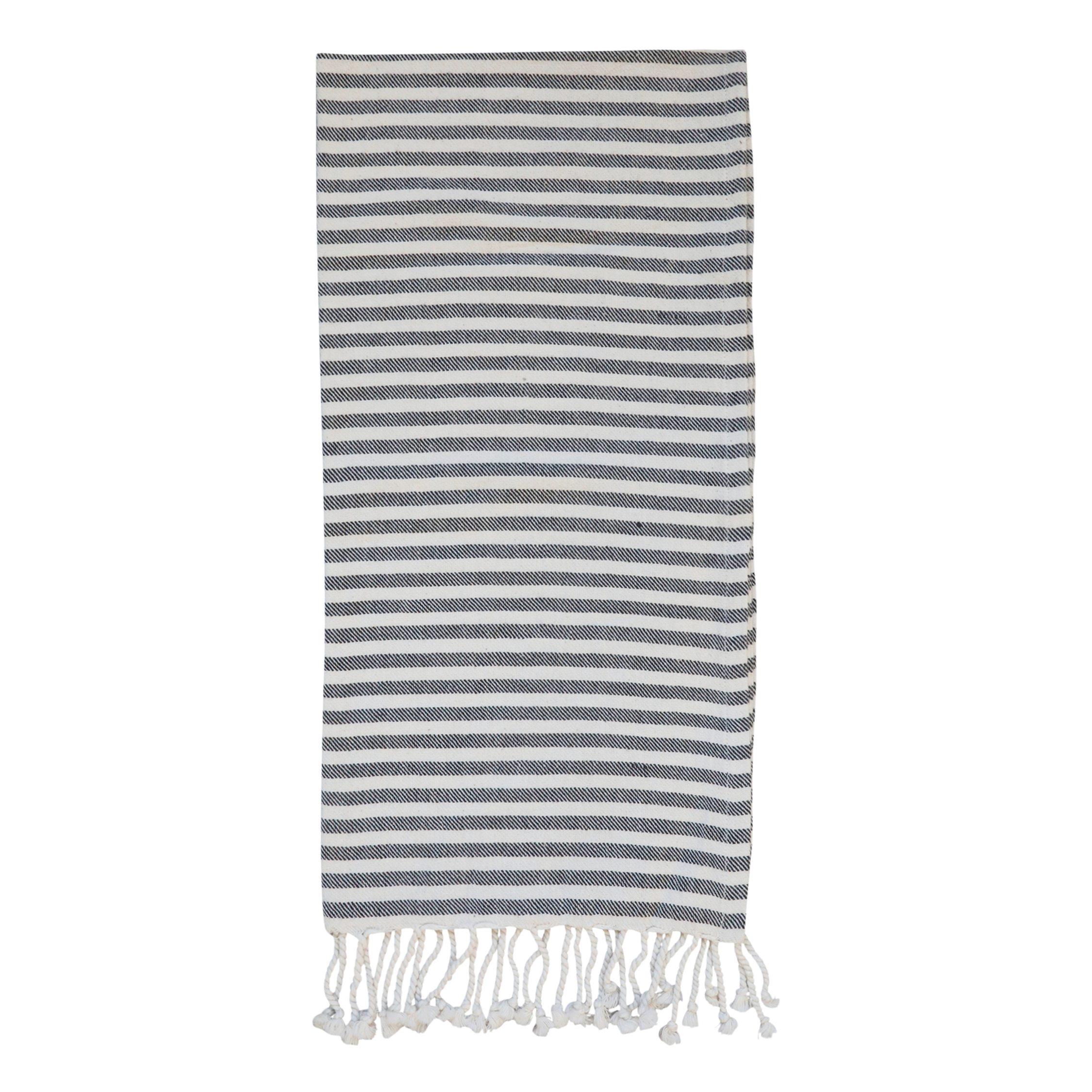 Hammam Bath Sheet w. stripes Éternel L180/W90 cm black