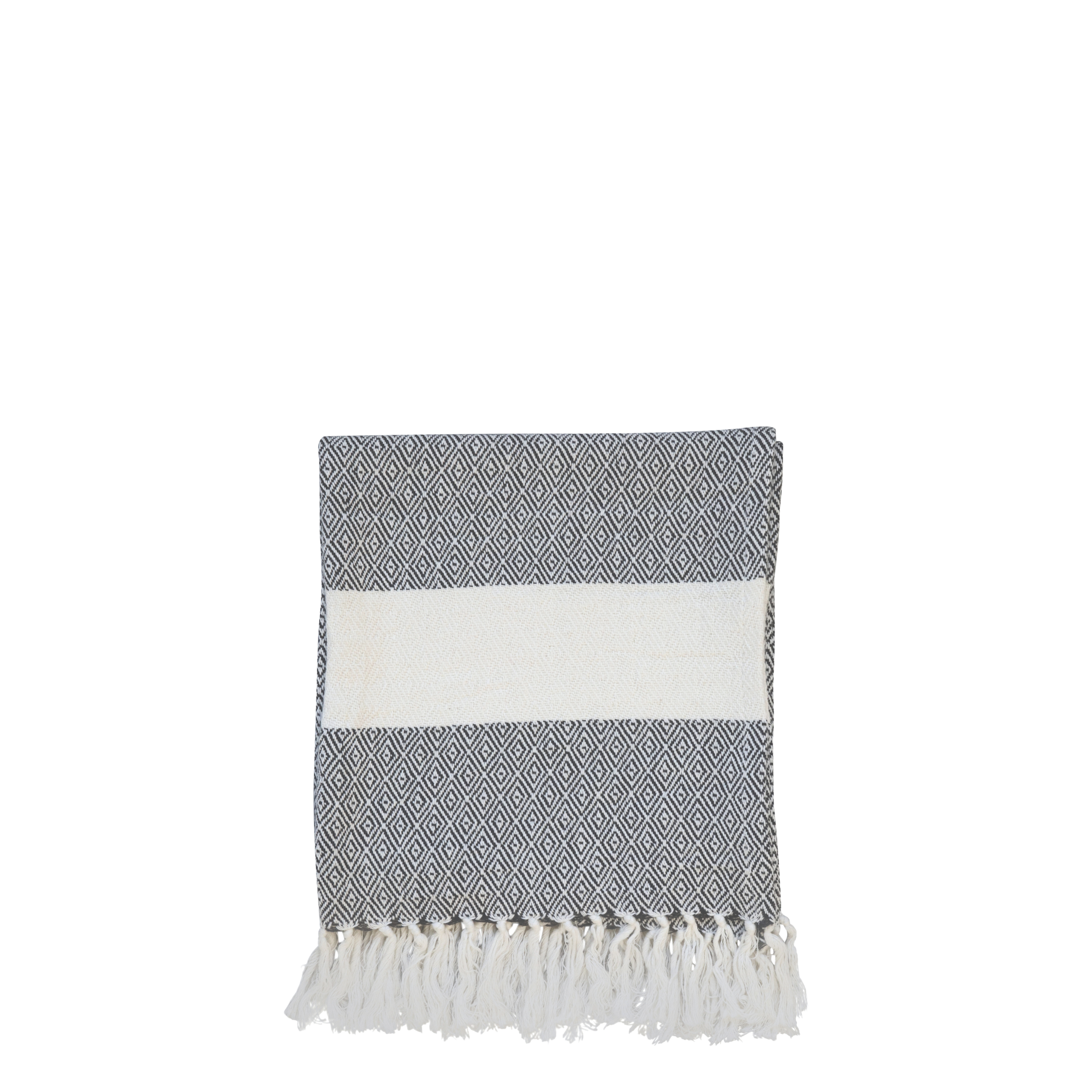 Hammam Towel w. pattern Éternel L90/W45 cm black