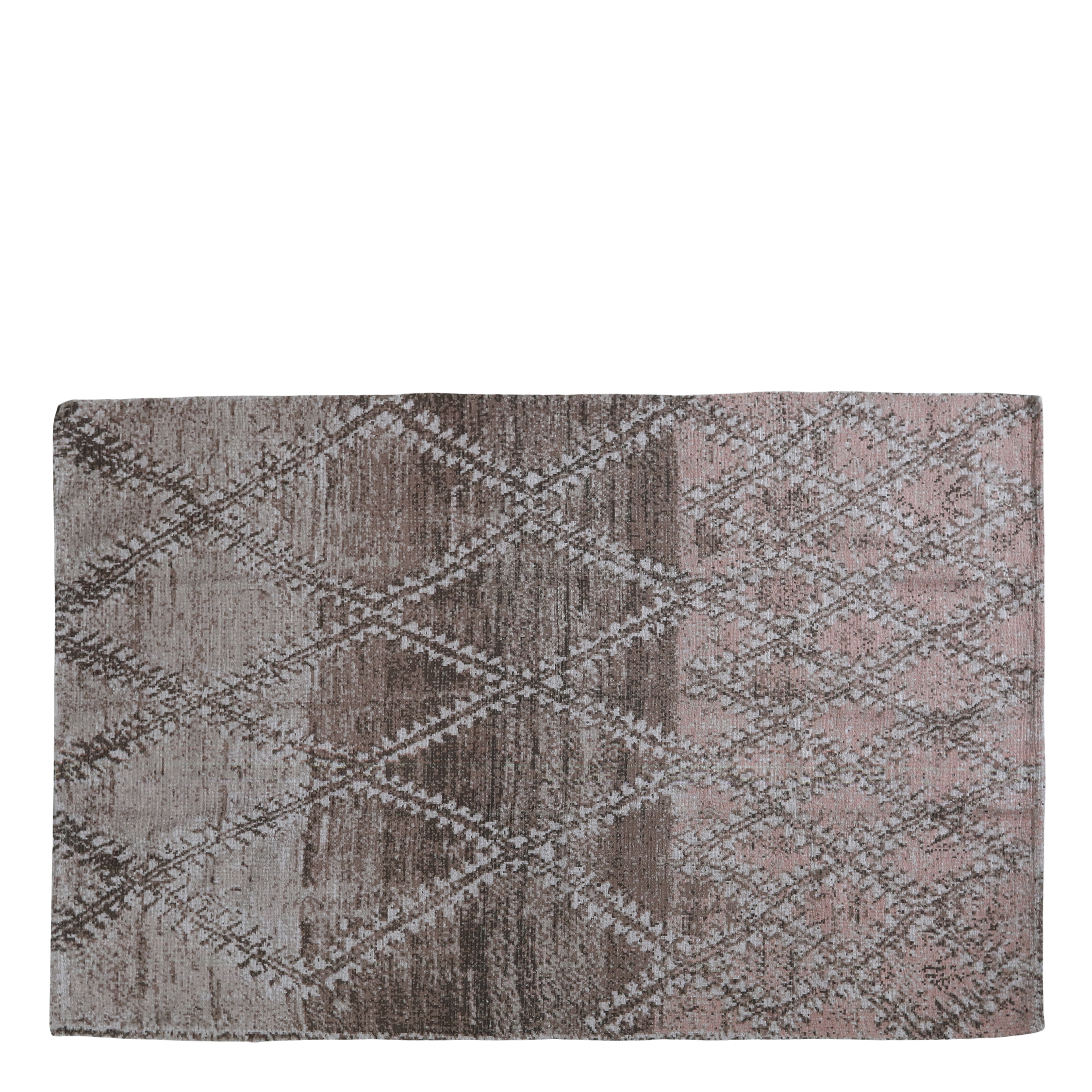 Rug w. French print L180/W120 cm dusty rose