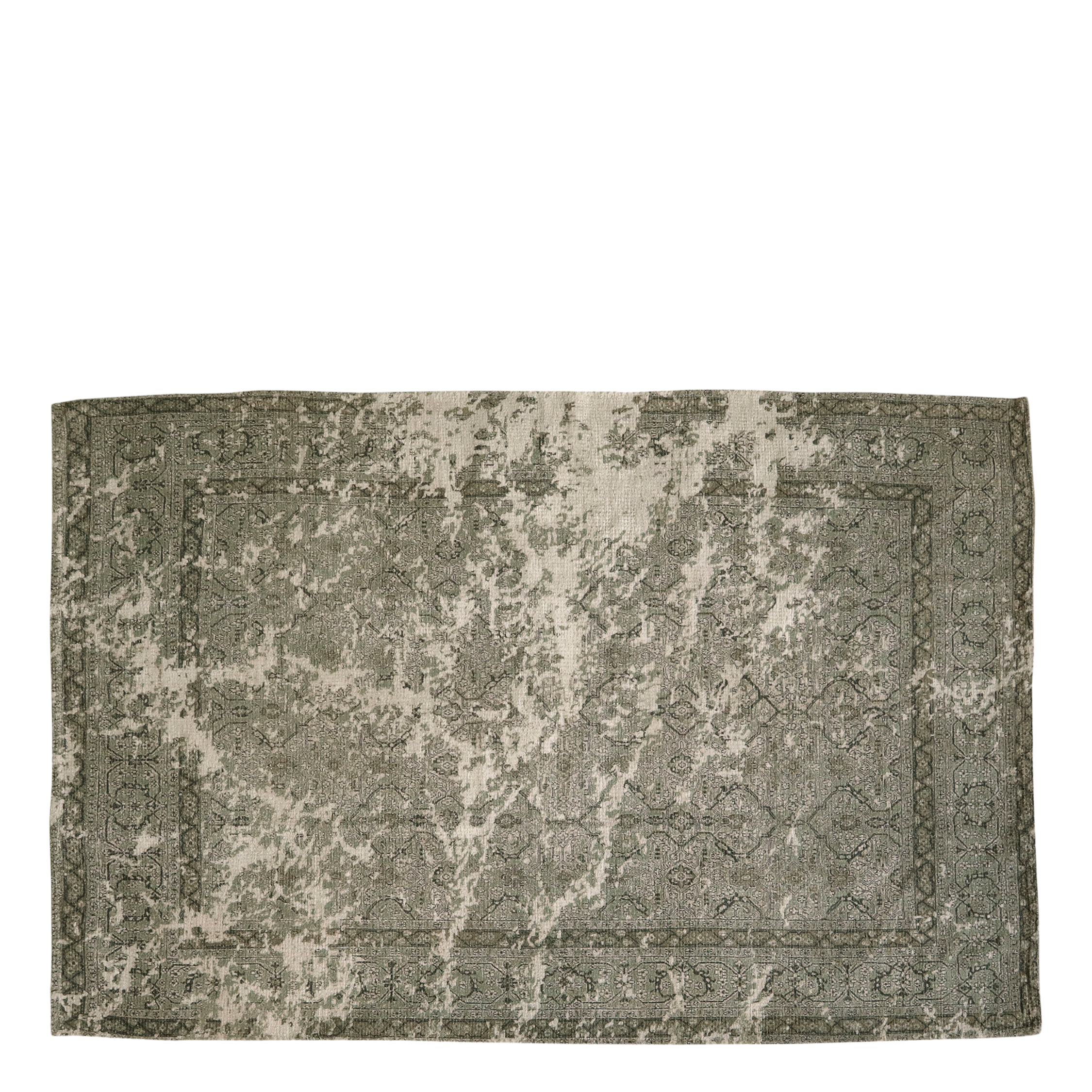 Rug w. French print L180/W120 cm verte