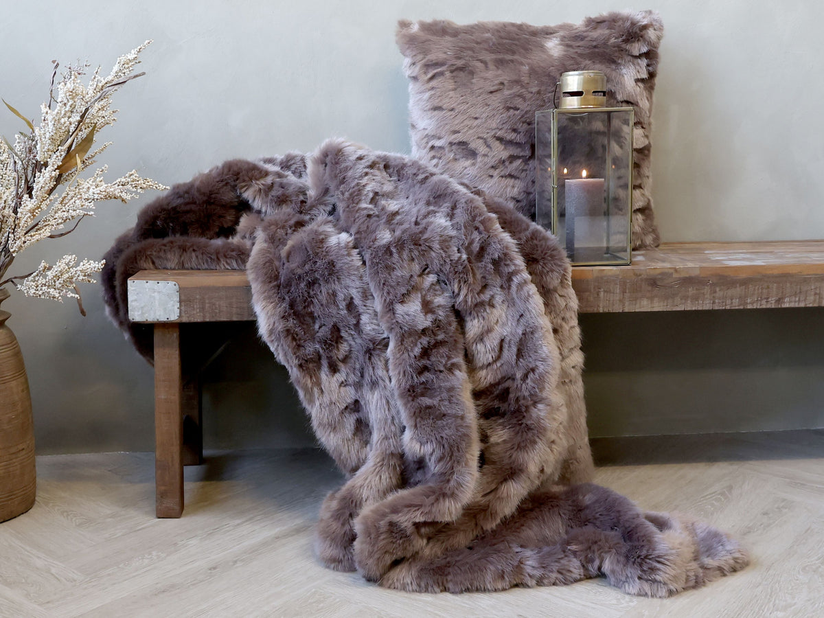 Webpelz Plaid in Antique Schokolade, 180x150 cm