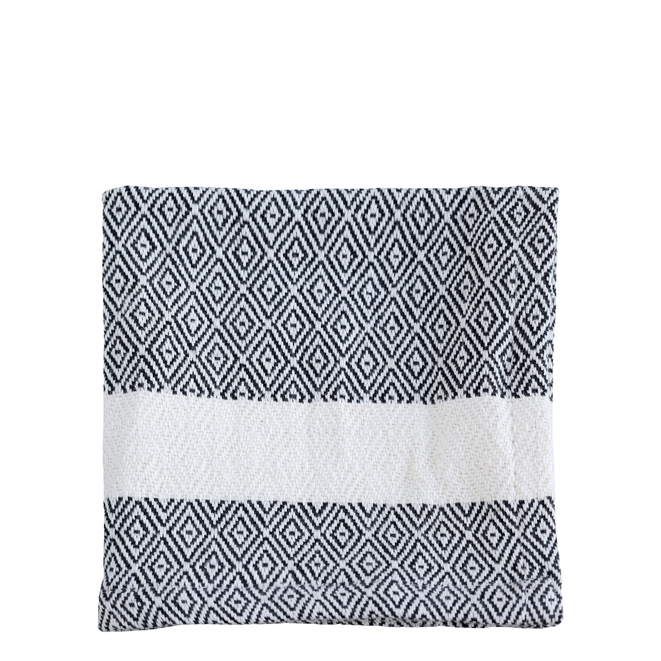 Hammam Mini Towel w. pattern Éternel L32/W32 cm black