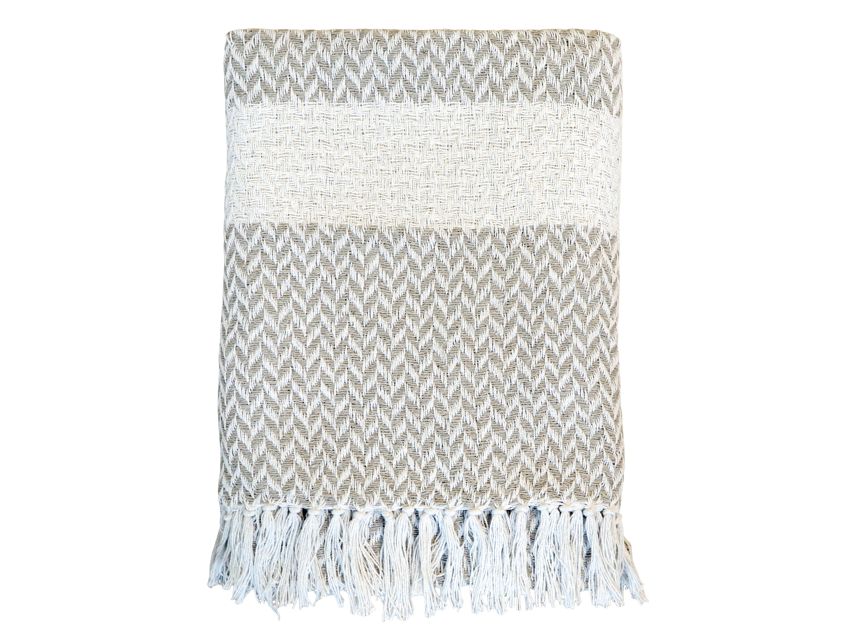 Throw of surplus yarn w. pattern L180/W130 cm latte