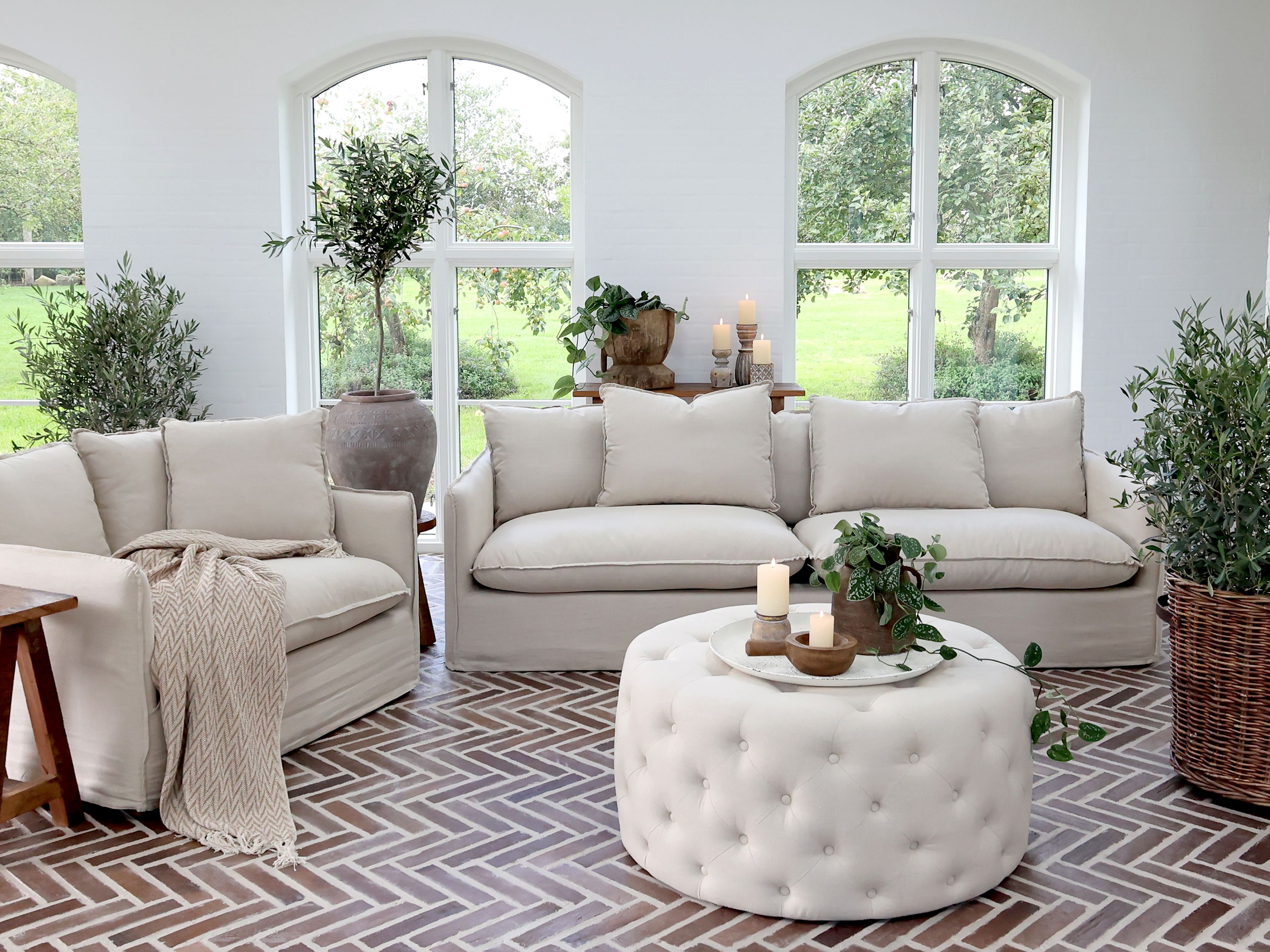Plaid Decke Aix latte 130x150 cm Baumwolle