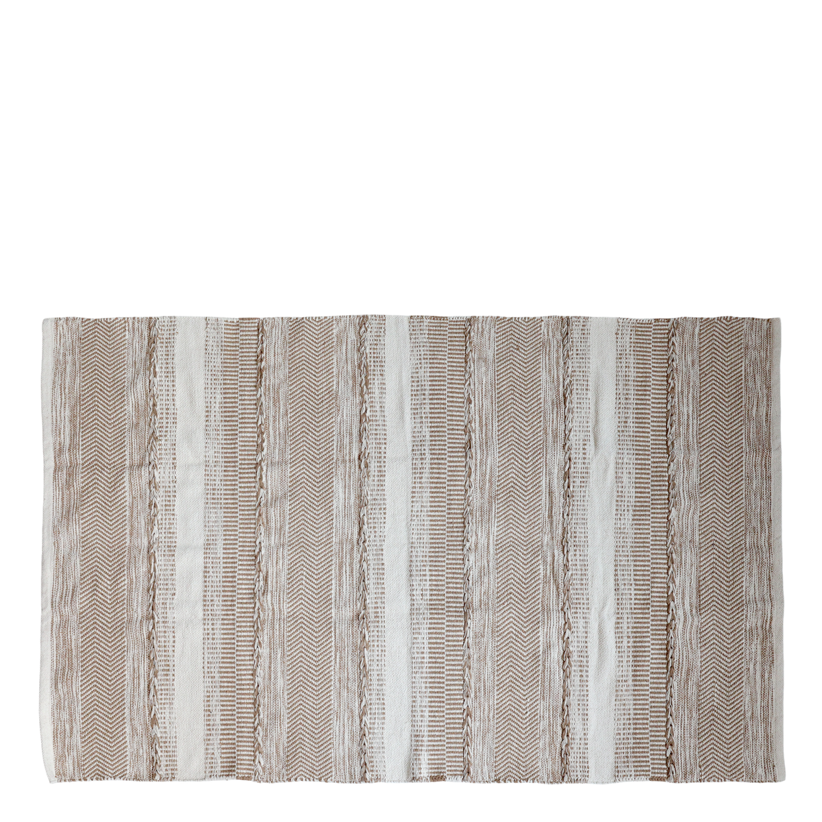Baumwollteppich mit Muster, natur, 180x120 cm