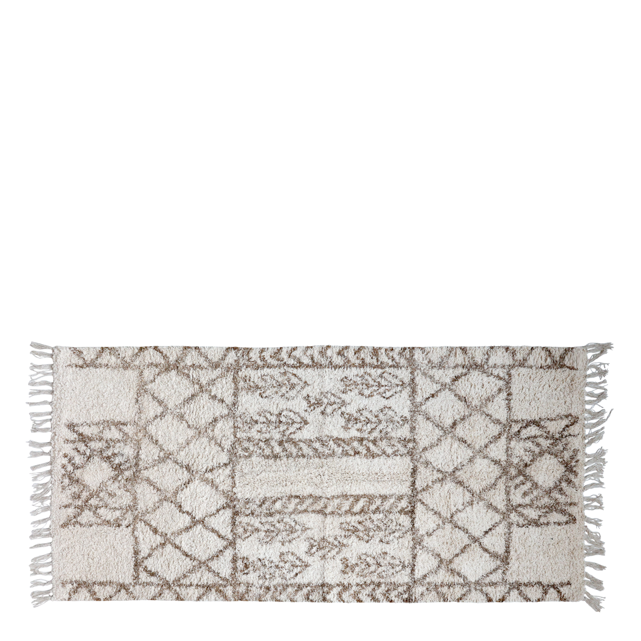 Runner w. Moroccan pattern L150/W70 cm nature