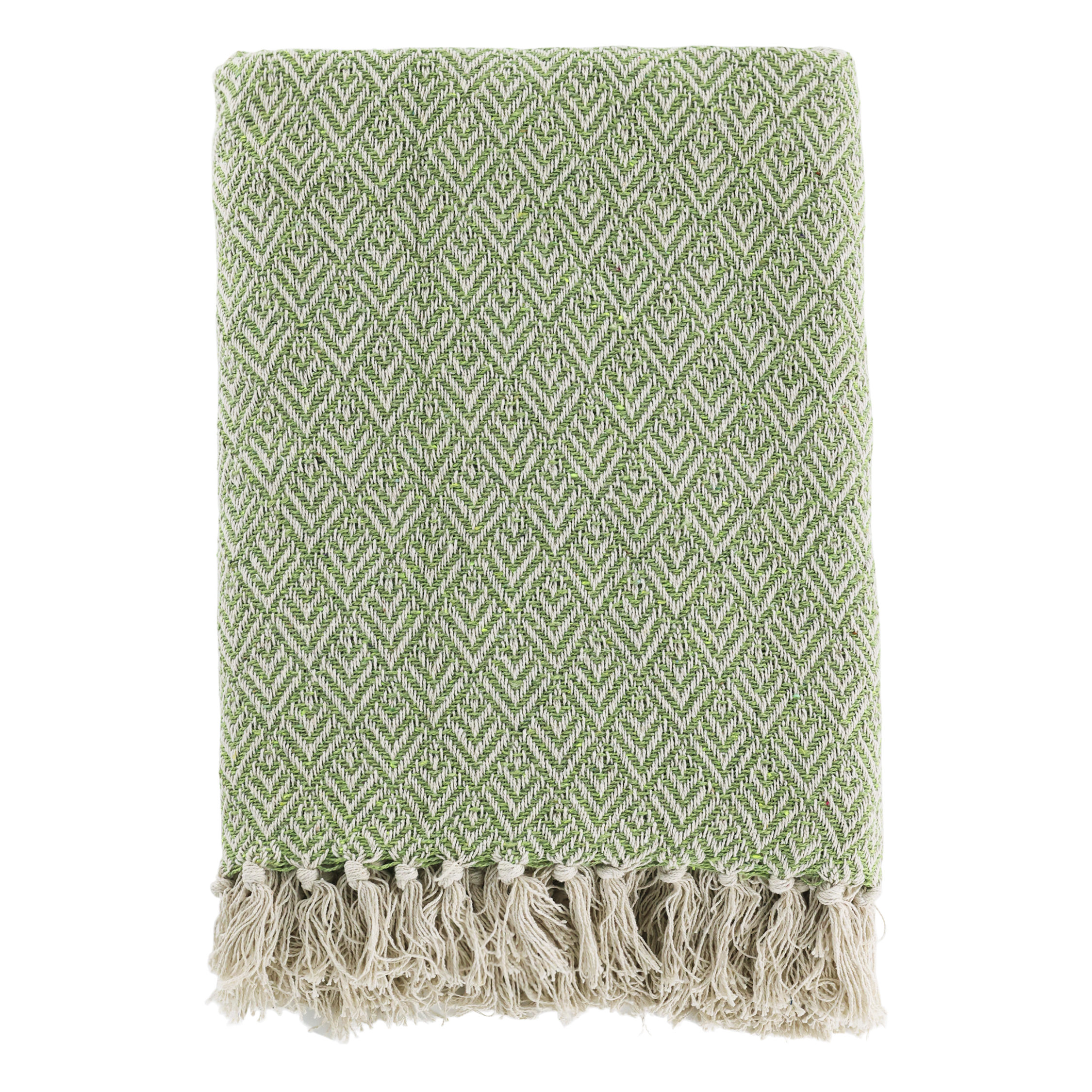 Aix Throw of surplus yarn L150/W130 cm verte