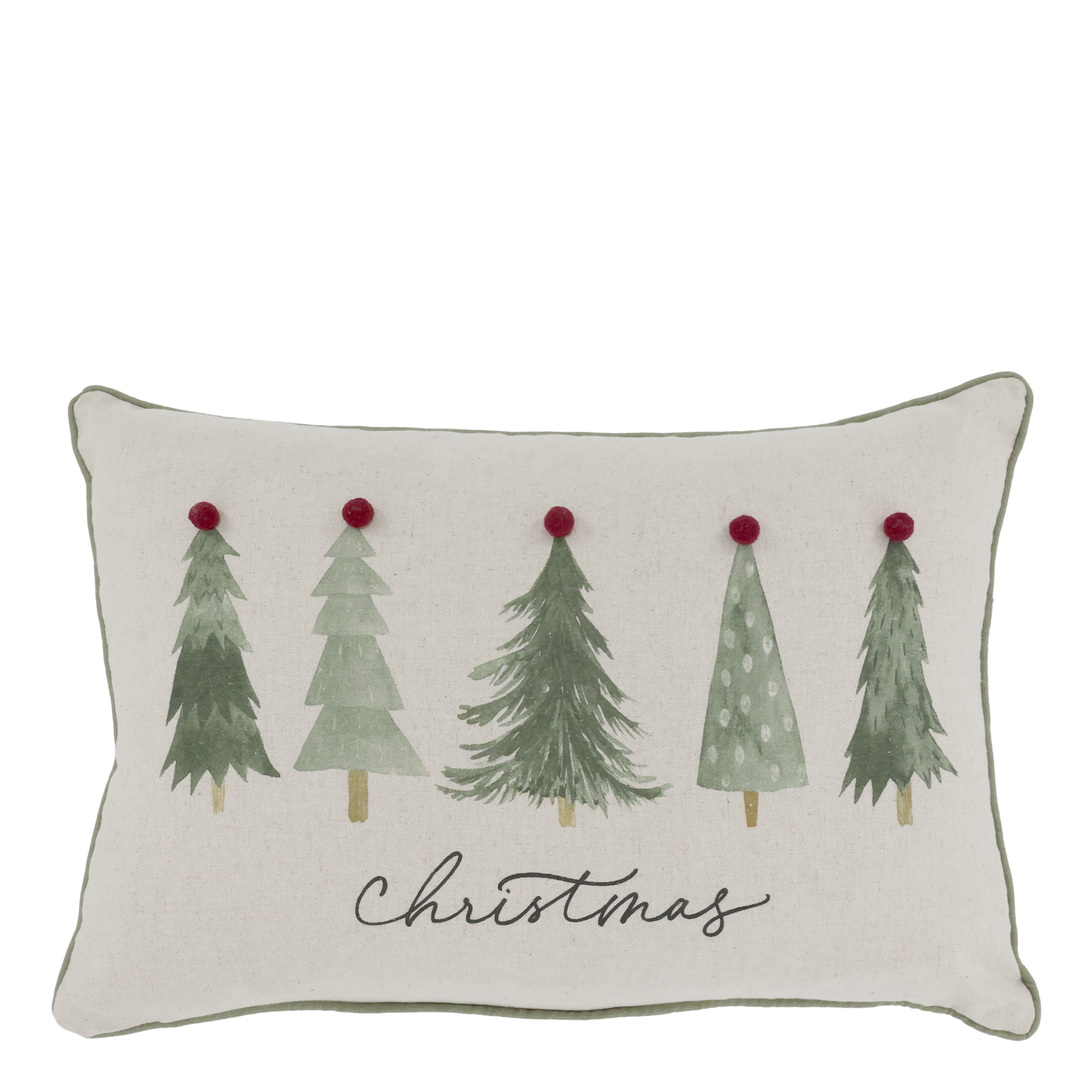 Pillowcase w. Christmas trees L50/W35 cm linen