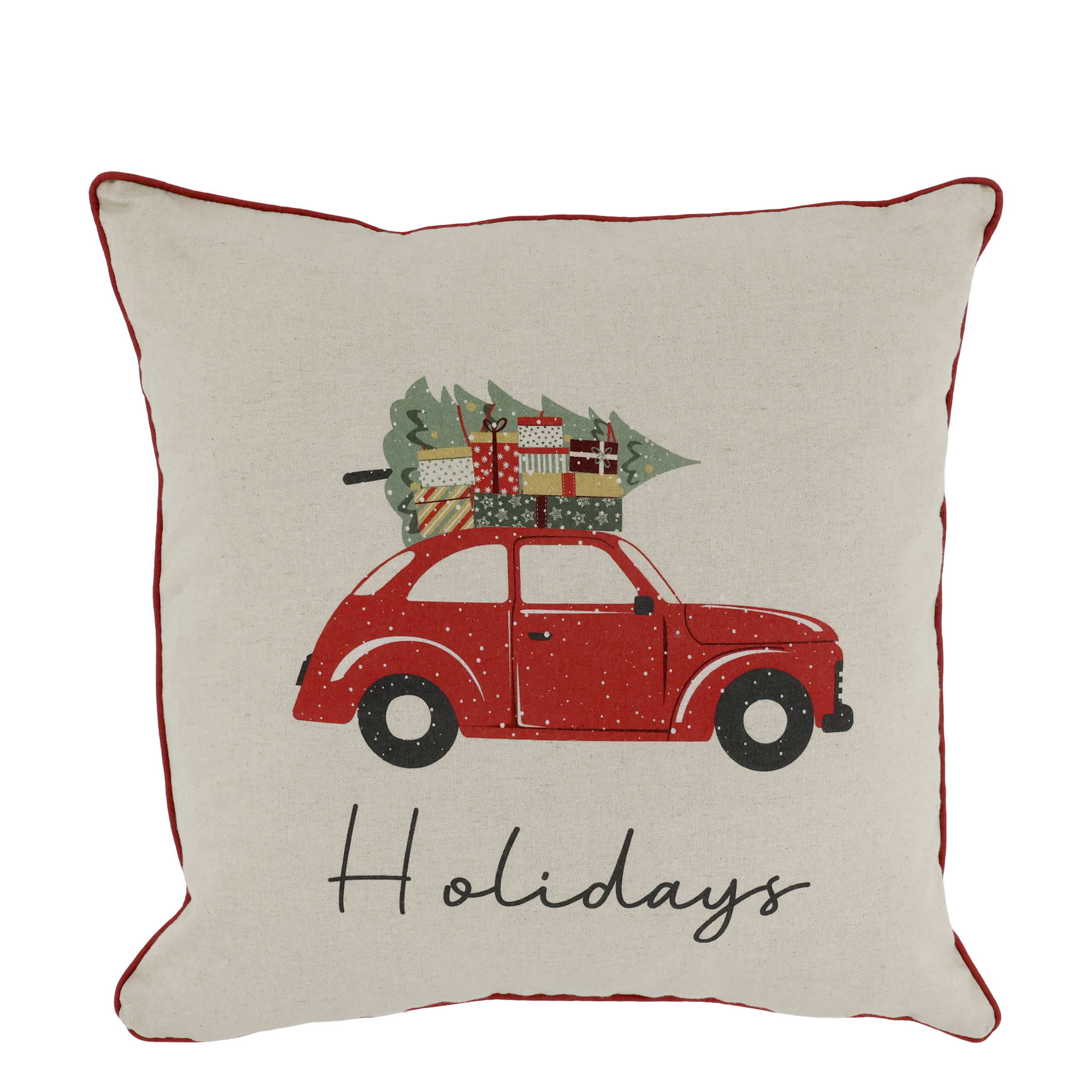 Pillowcase w. car L50/W50 cm linen