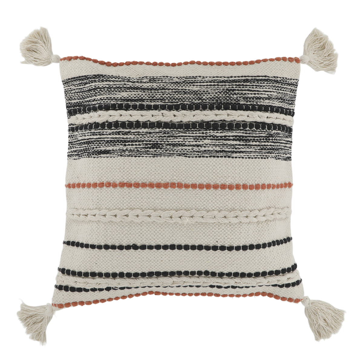 Kissenbezug Aix 50x50 cm Terracotta-Schwarz