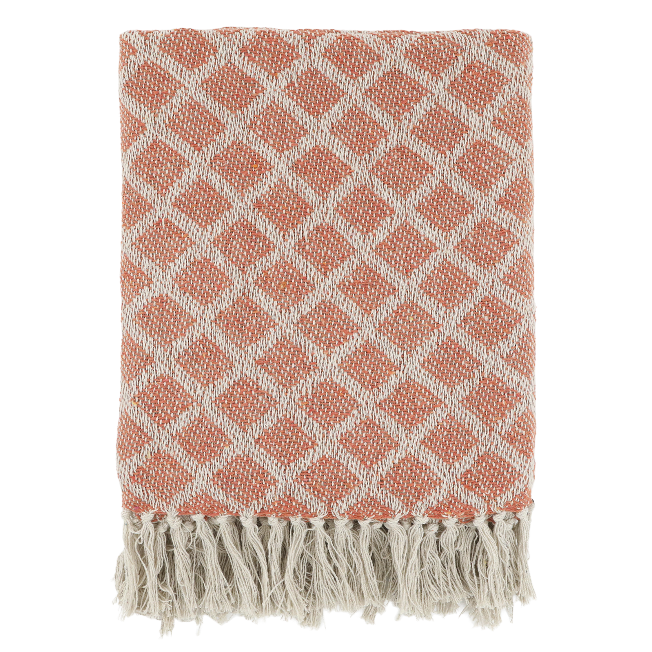 Aix Throw of surplus yarn L150/W130 cm terracotta