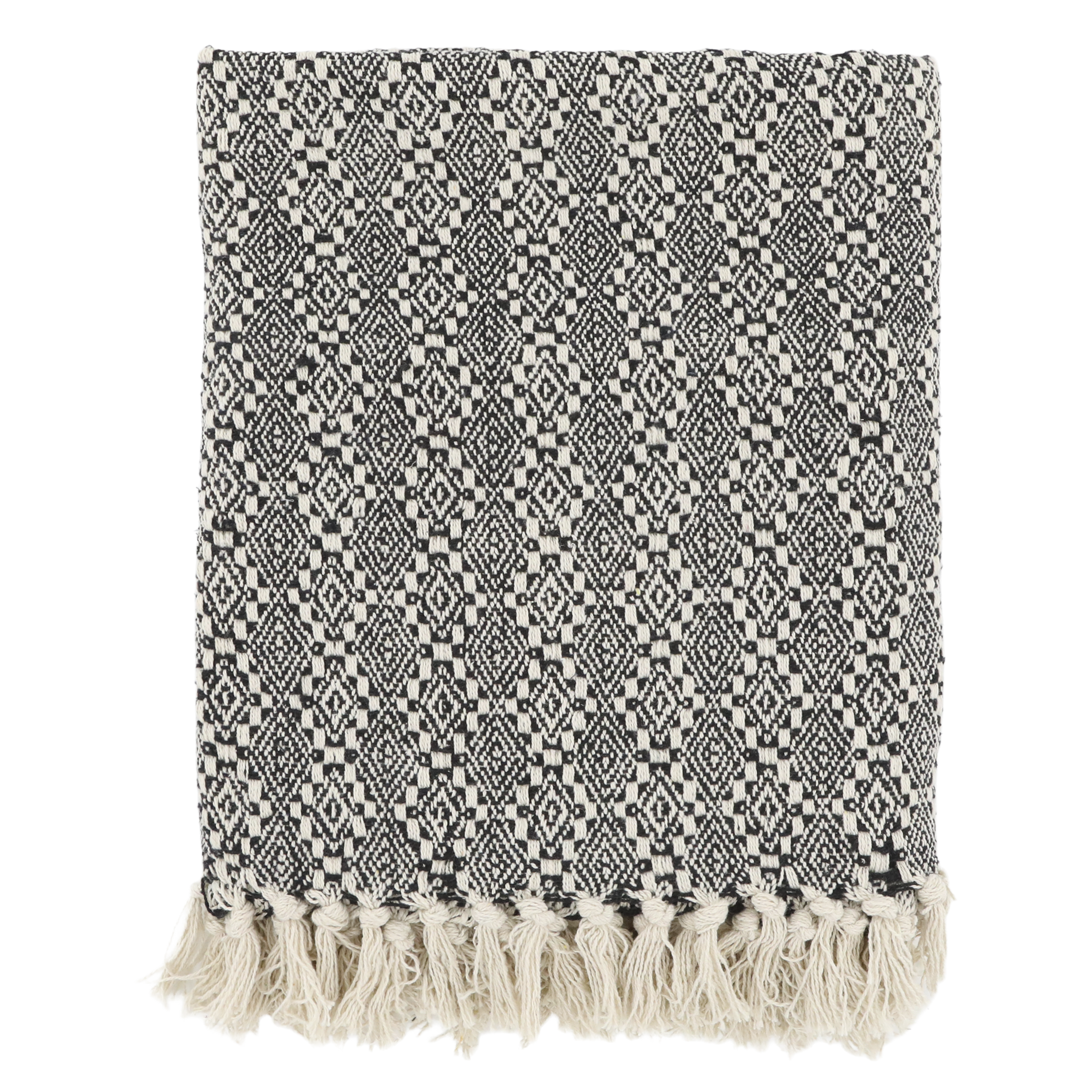 Aix Throw of surplus yarn L150/W130 cm black