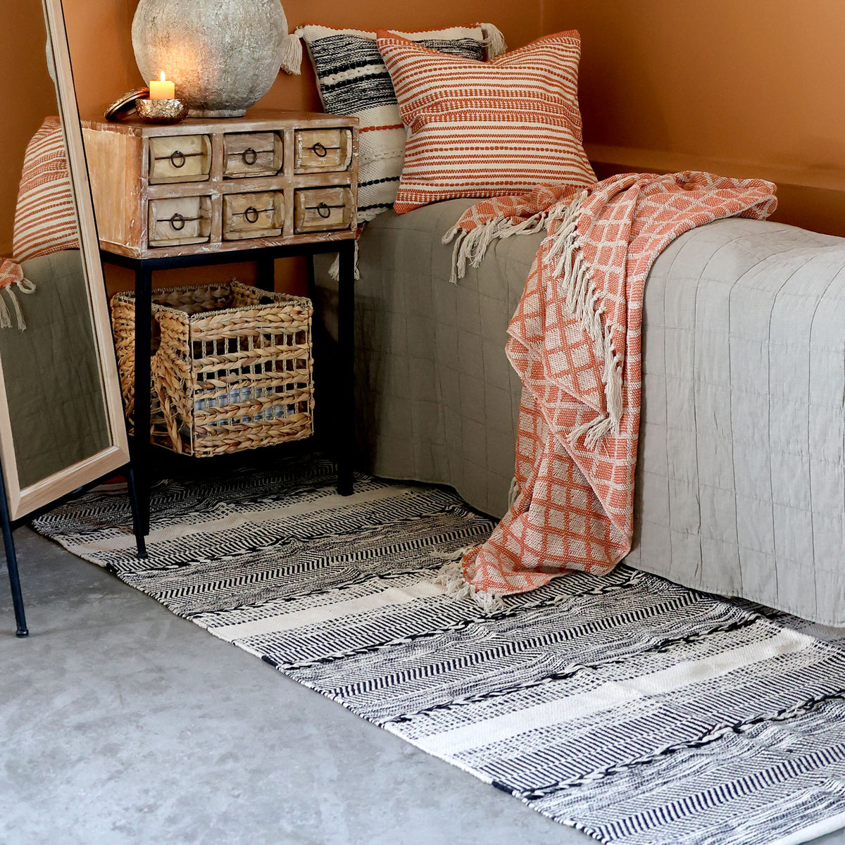 Teppich mit Muster, 180 cm lang, 120 cm breit, Baumwolle