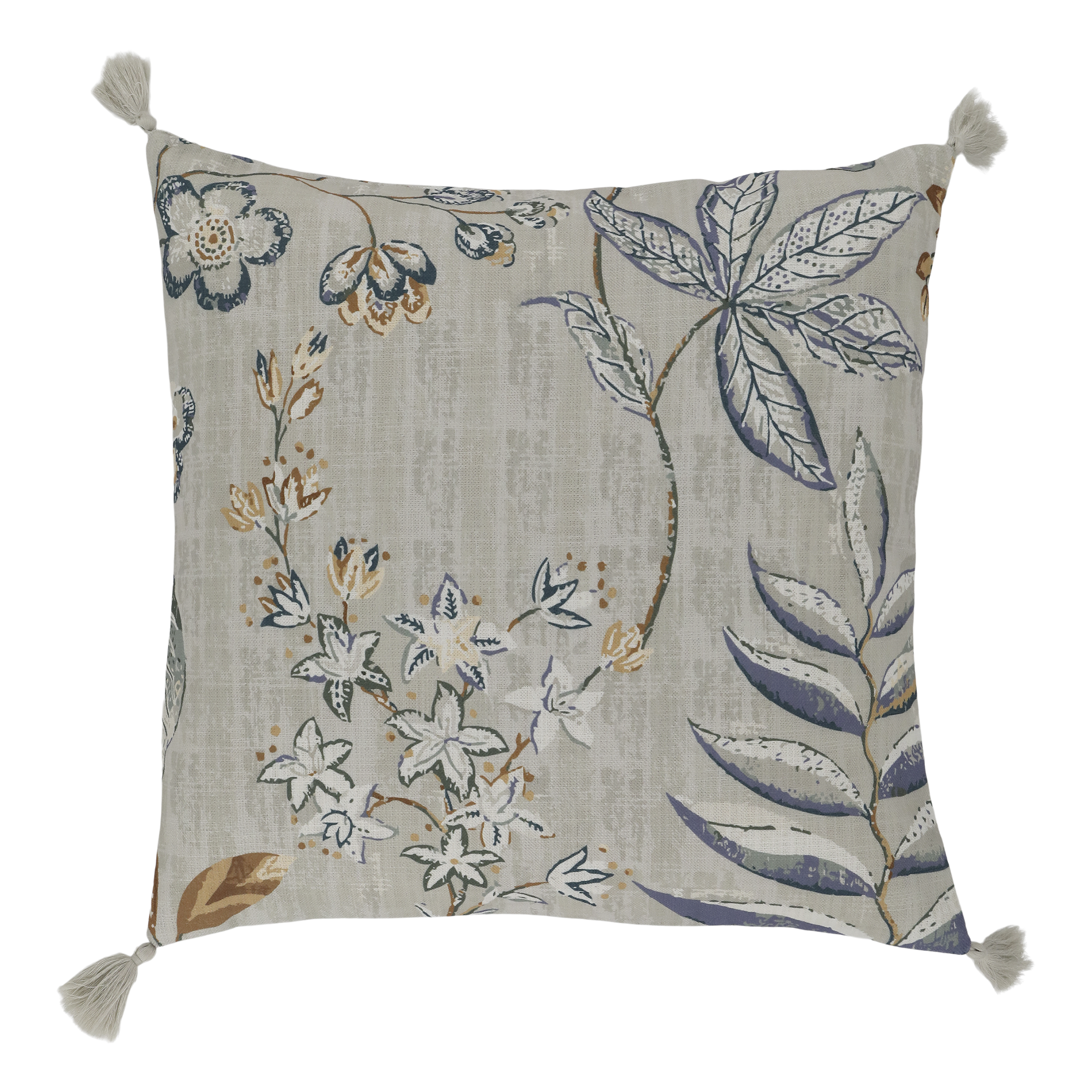 Aix Pillowcase w. tassels & flower pattern L50/W50 cm opal