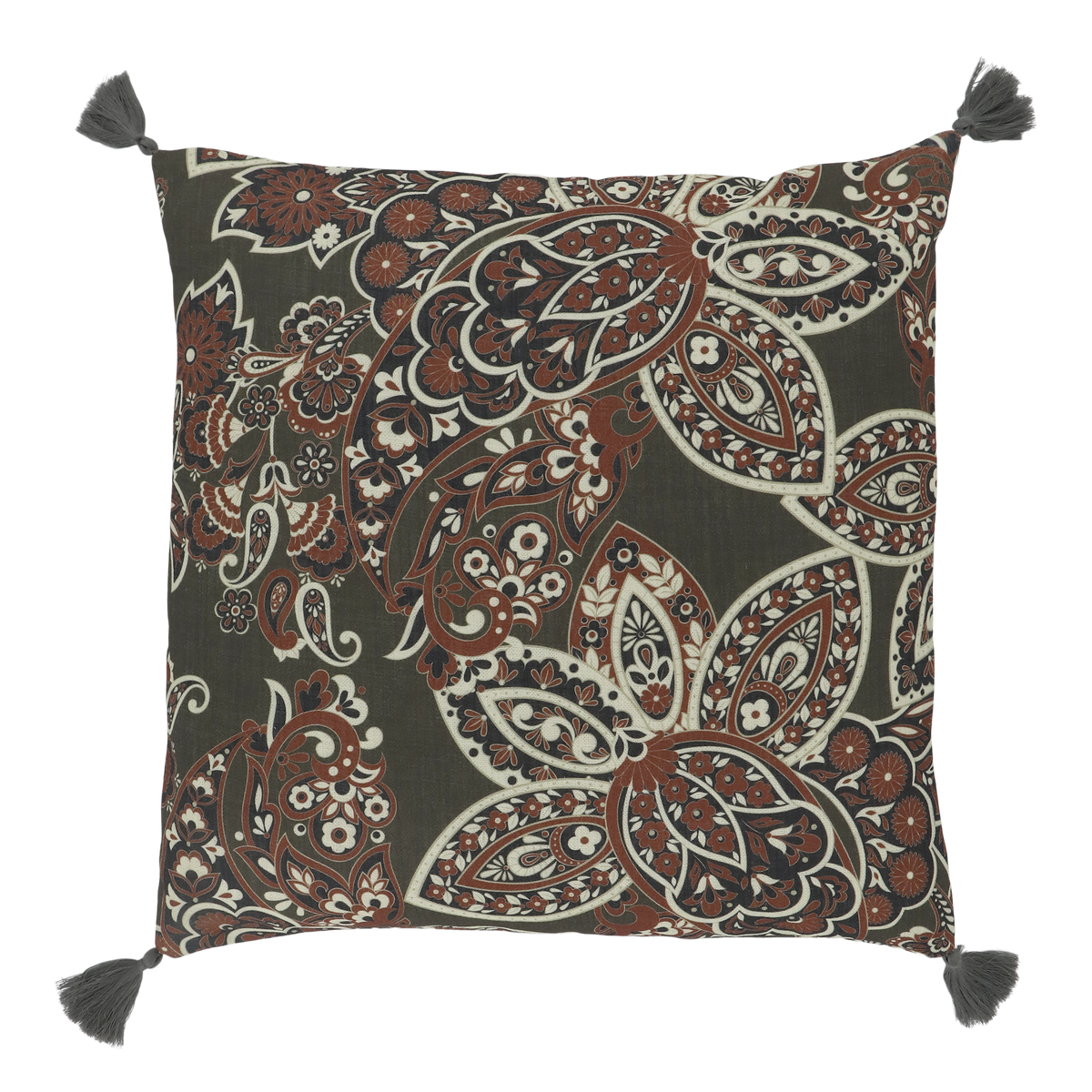 Kissenbezug 50x50 cm mit Paisley-Motiv, Terracotta