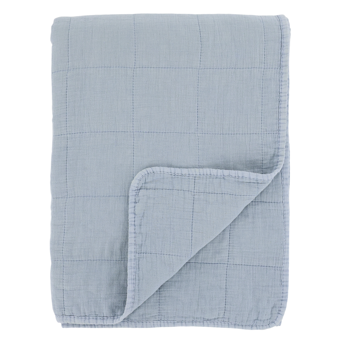 Baumwoll-Quilt in Sky Blue, 130x180 cm