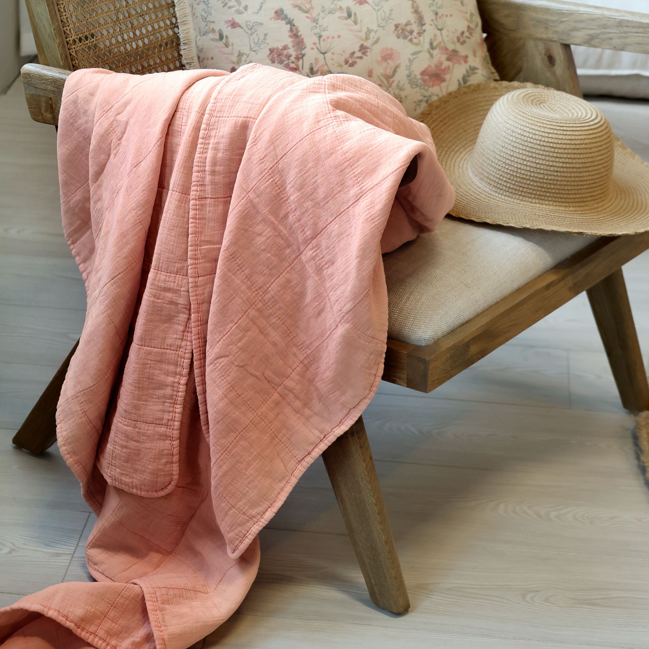 Quilt Aix Vintage in Coral Blush, 180 cm lang