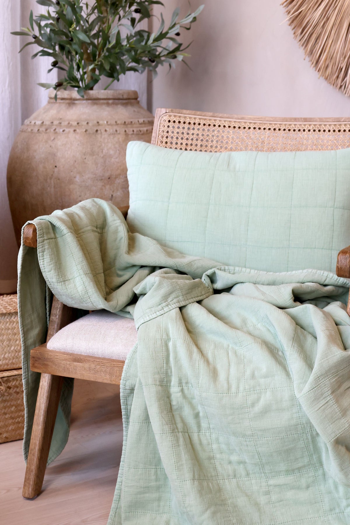 Vintage Quilt Aix aus Baumwolle, 180 cm lang