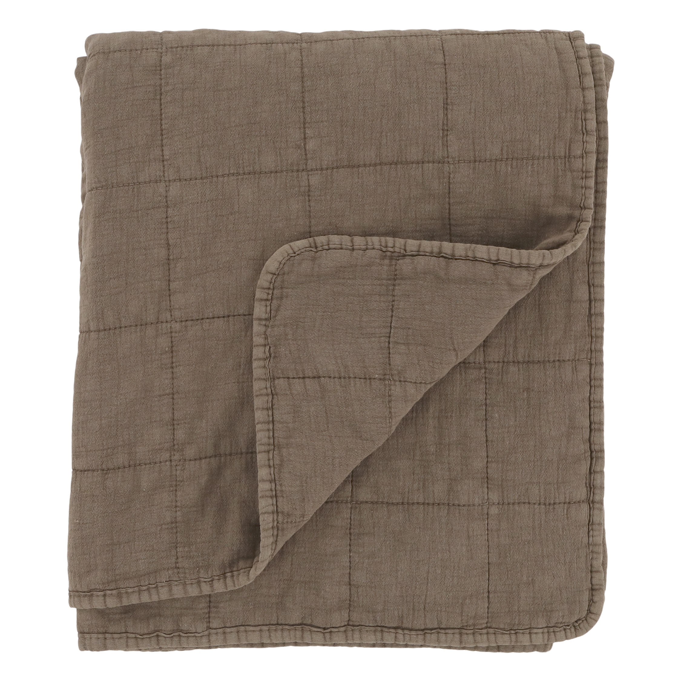 Vintage Quilt Baumwolle 180x130 cm Walnuss