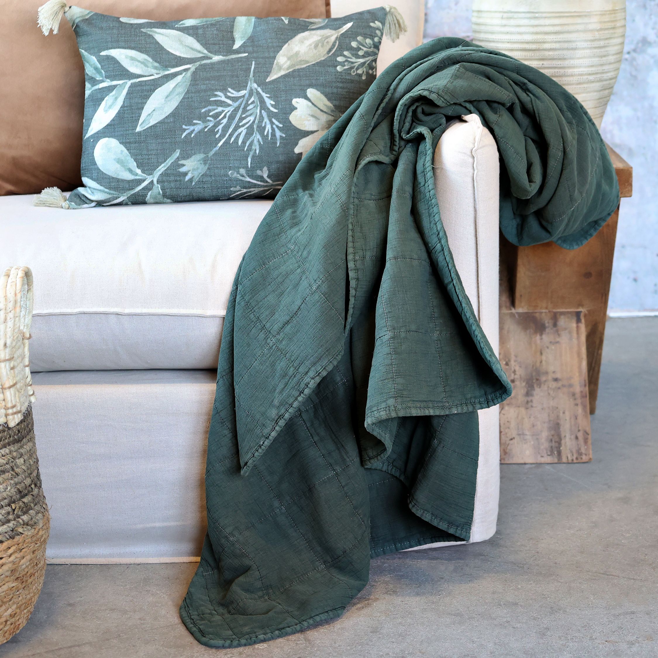 Quilt Aix Vintage in Forest Green, 180 cm lang