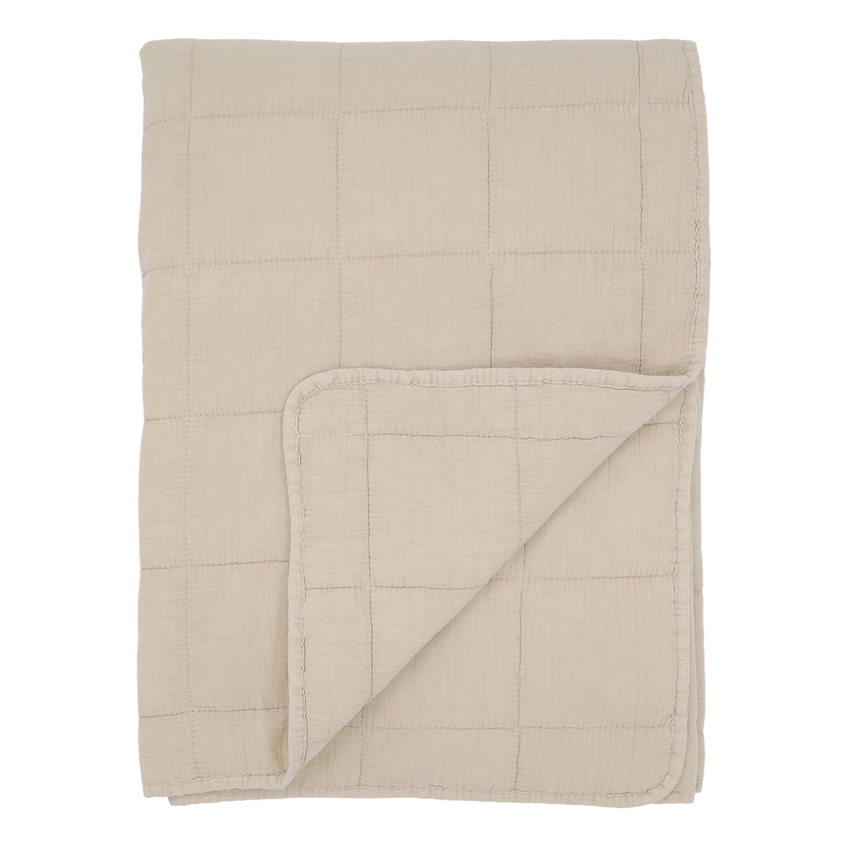 Baumwoll-Quilt Aix Vintage, 180 cm x 130 cm, Leinen
