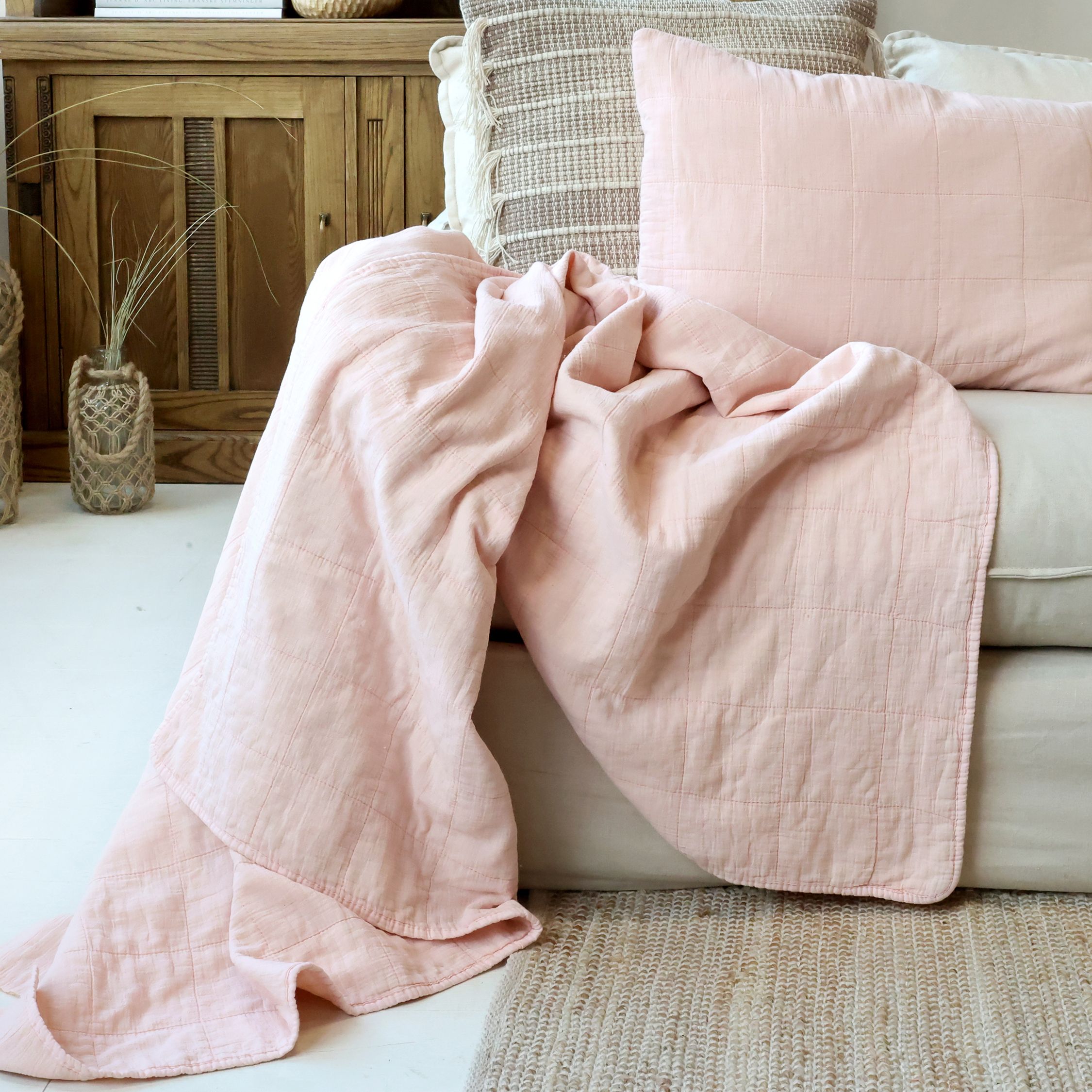 Quilt Aix Vintage in Rosa, 180 cm lang