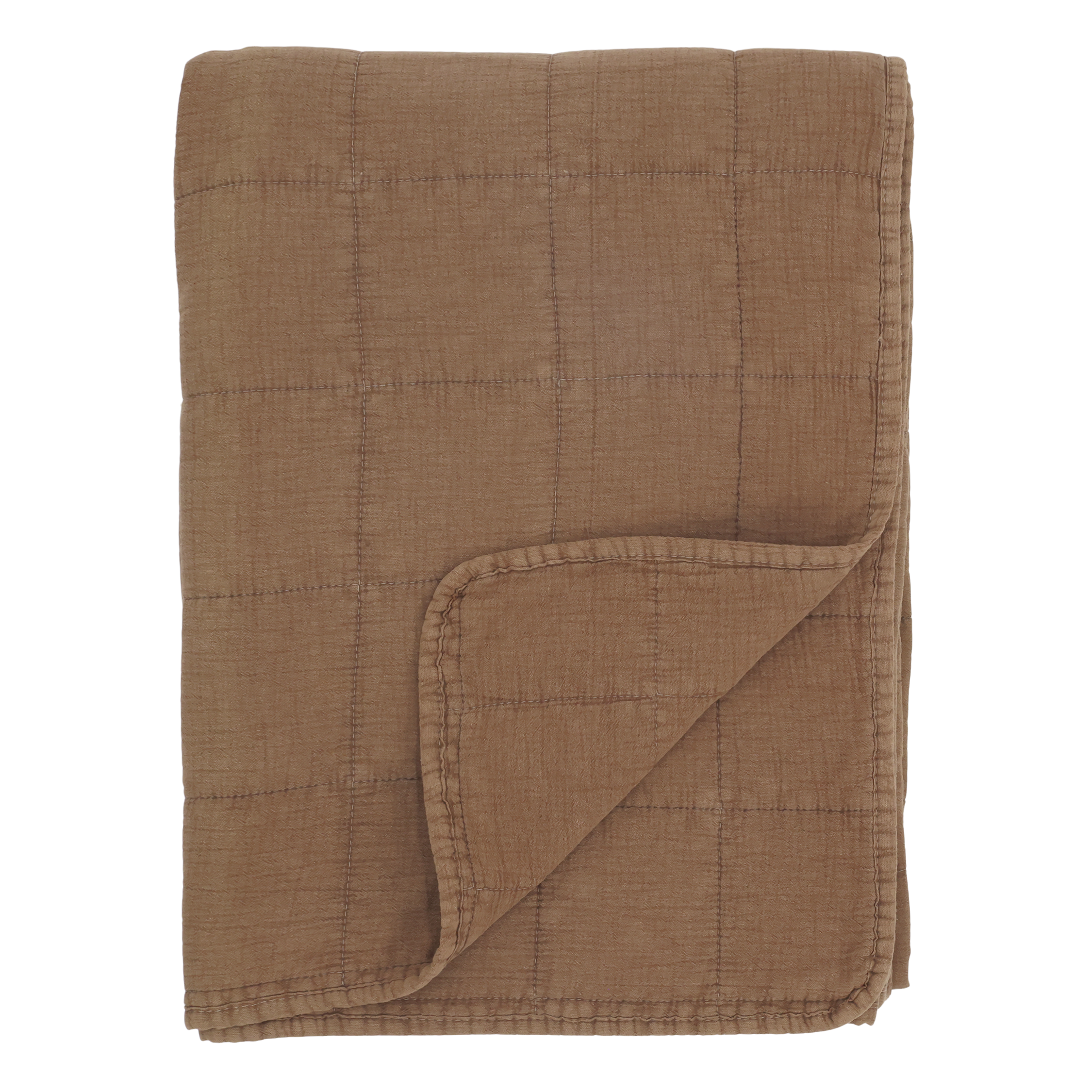 Baumwoll-Quilt Aix Vintage in Clay, 180 cm x 130 cm