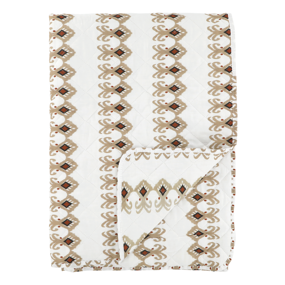 Quilt Aix mit Paisley Motiv, 180x130 cm, Kohle/Terracotta