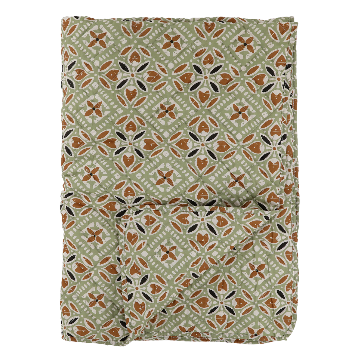 Aix Quilt mit Batikmuster in Terracotta, 180 cm lang