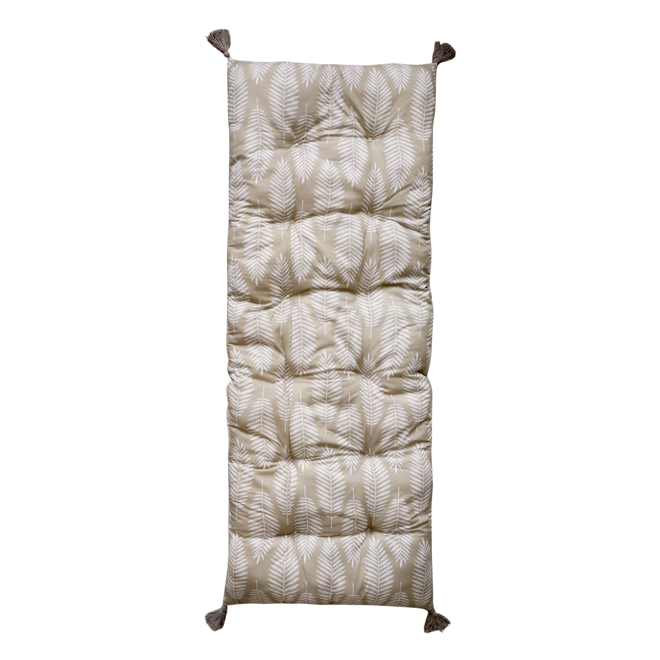 Aix Mattress w. tropical leaf pattern L180/W70 cm beige & white