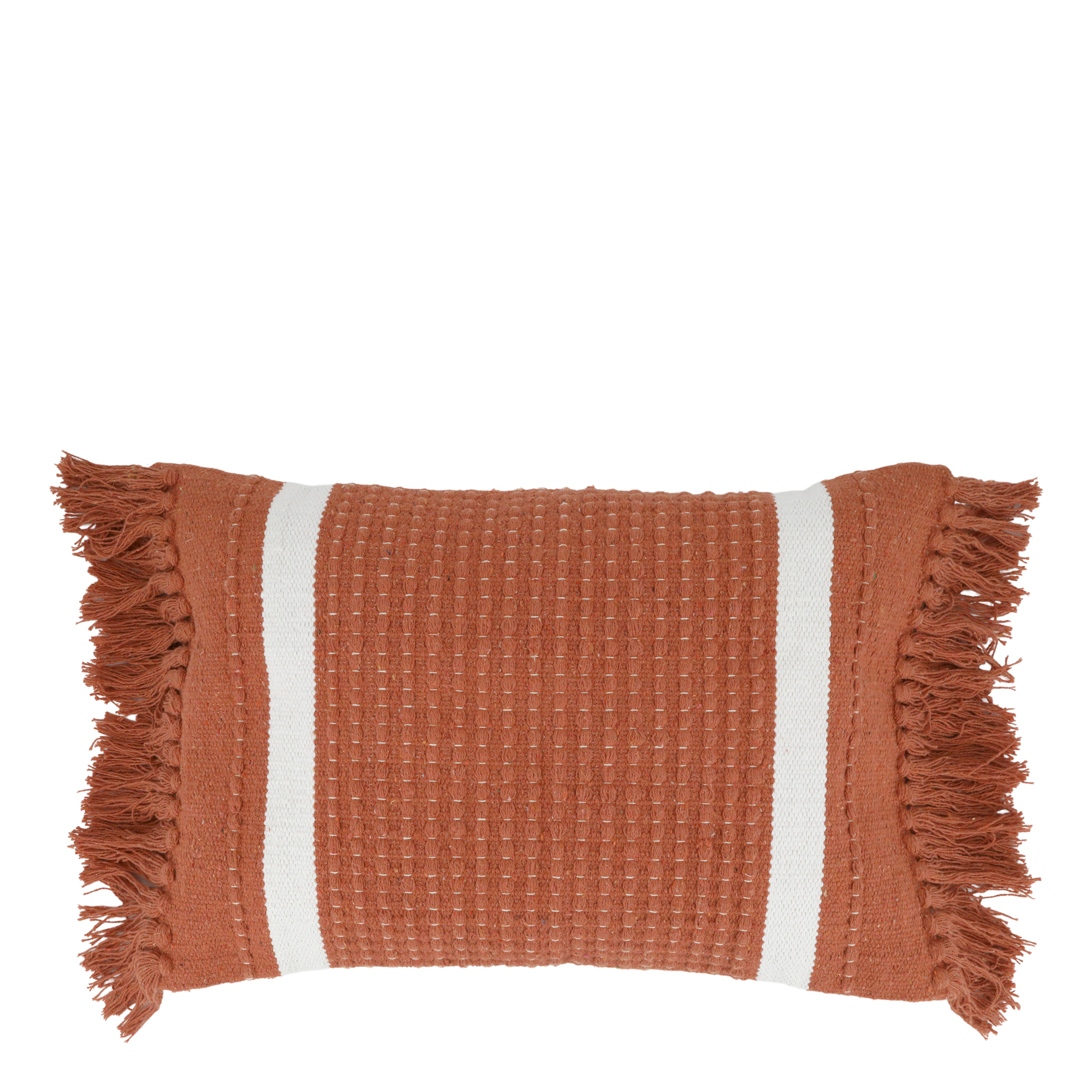 Aix Pillowcase w. fringes L60/W40 cm terracotta & cream