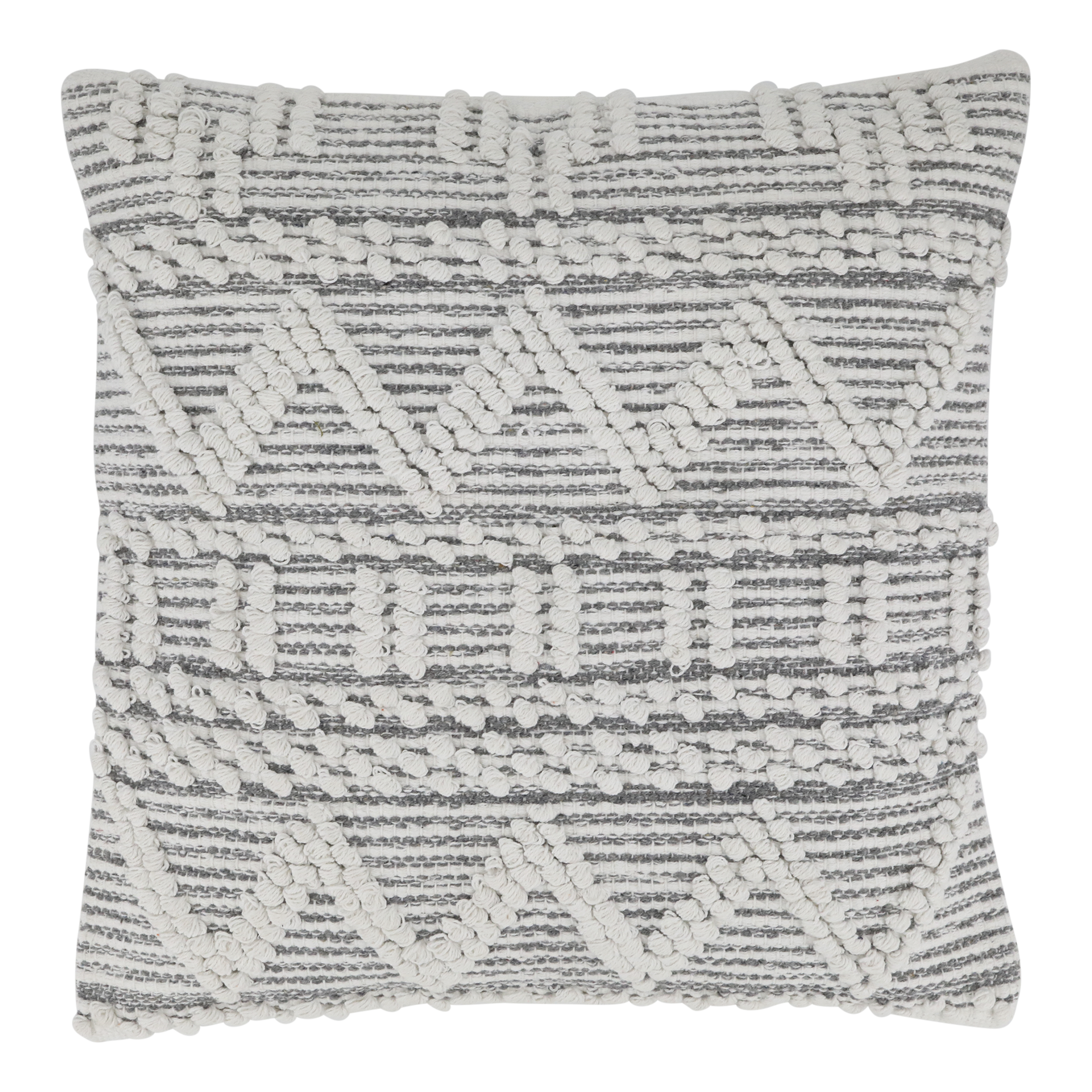 Aix Pillowcase w. pattern L50/W50 cm French grey & white