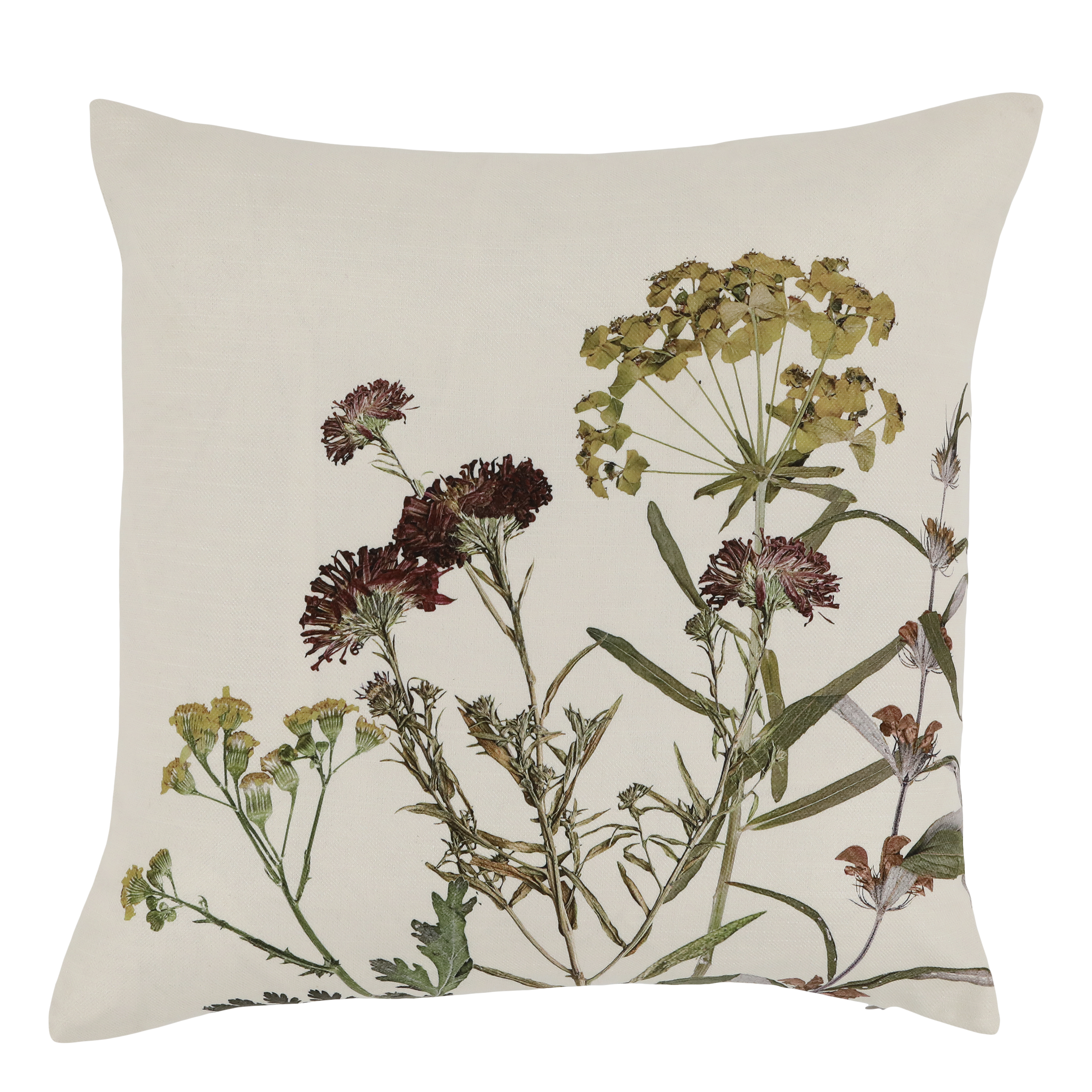 Aix Pillowcase w. floral print L45/W45 cm off white