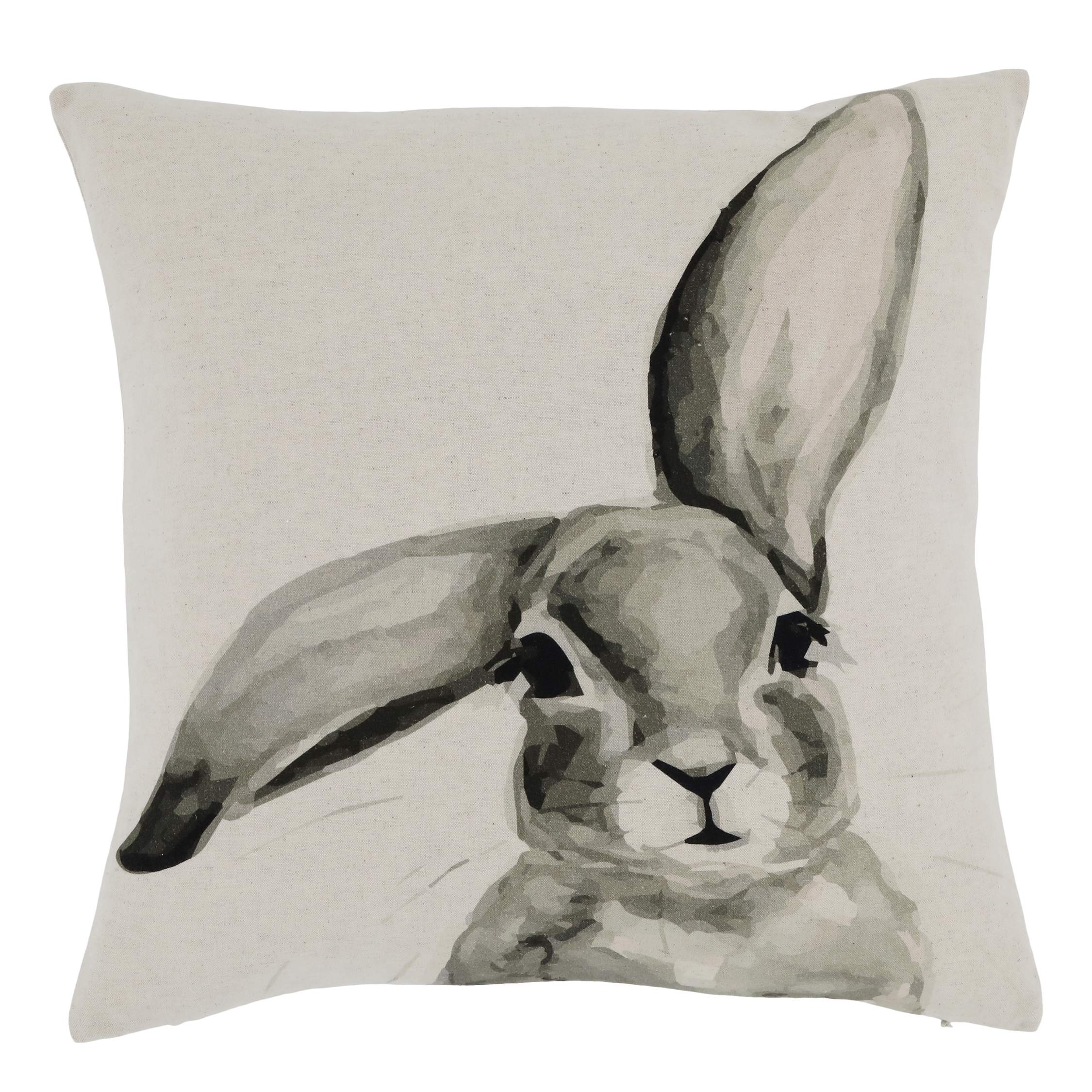 Pillowcase w. rabbit L45/W45 cm linen