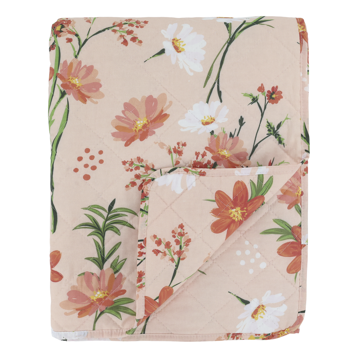Quilt Aix mit Blumenmuster, 180 cm lang, rosa