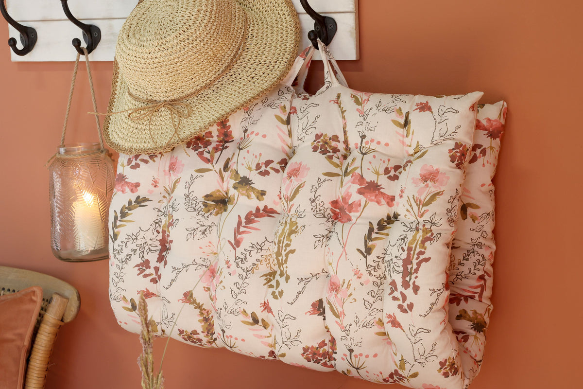 Matratze mit Blumenmuster in Rosa, 100 cm lang, 60 cm breit