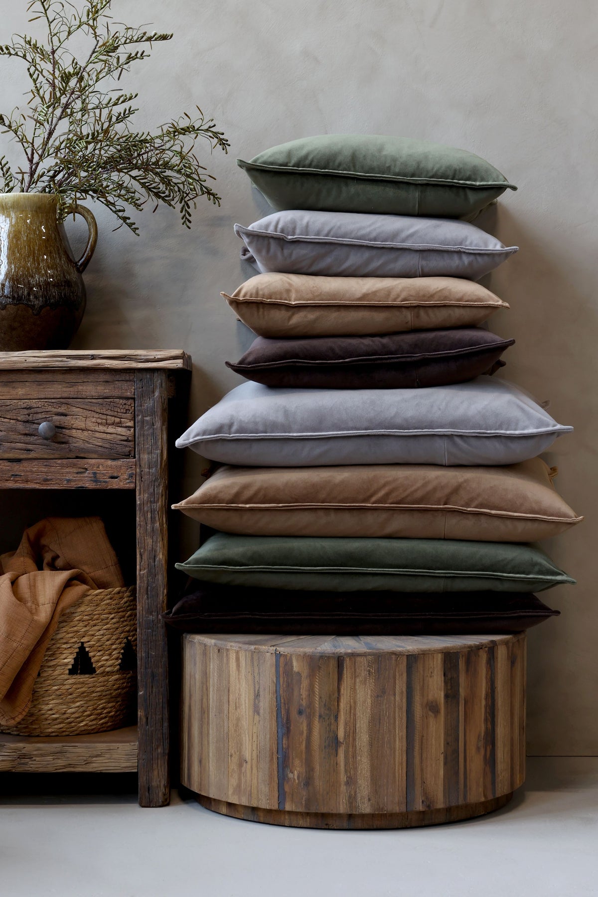 Kissen 50x50 cm Veloursbezug Thunder Grey