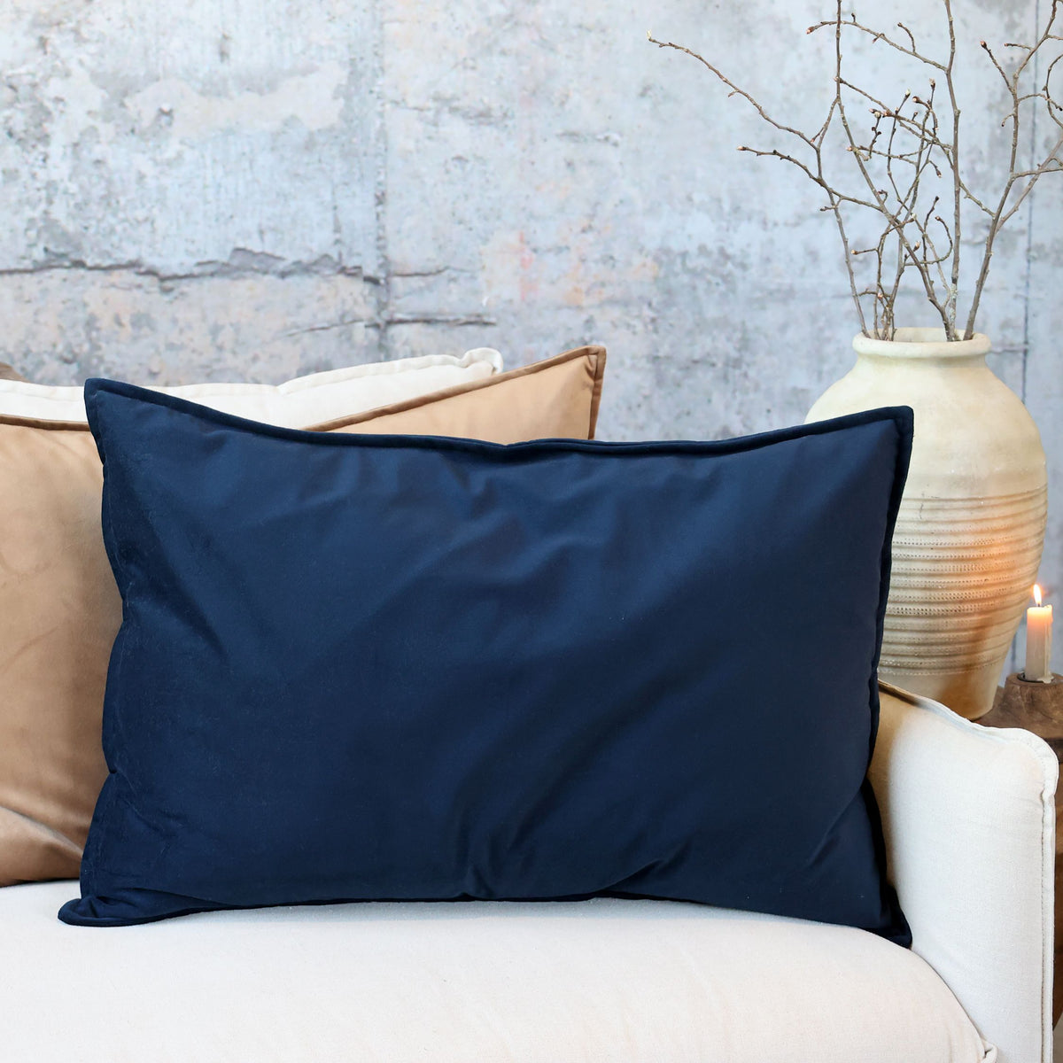 Kissenbezug Aix Velour Indigo 70x50 cm